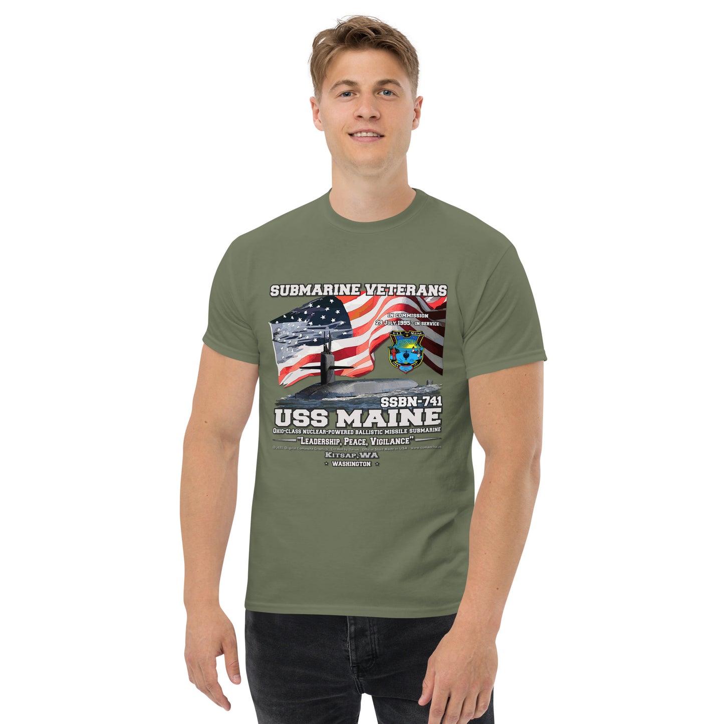USS MAINE SSBN-741 Submarine T-Shirt