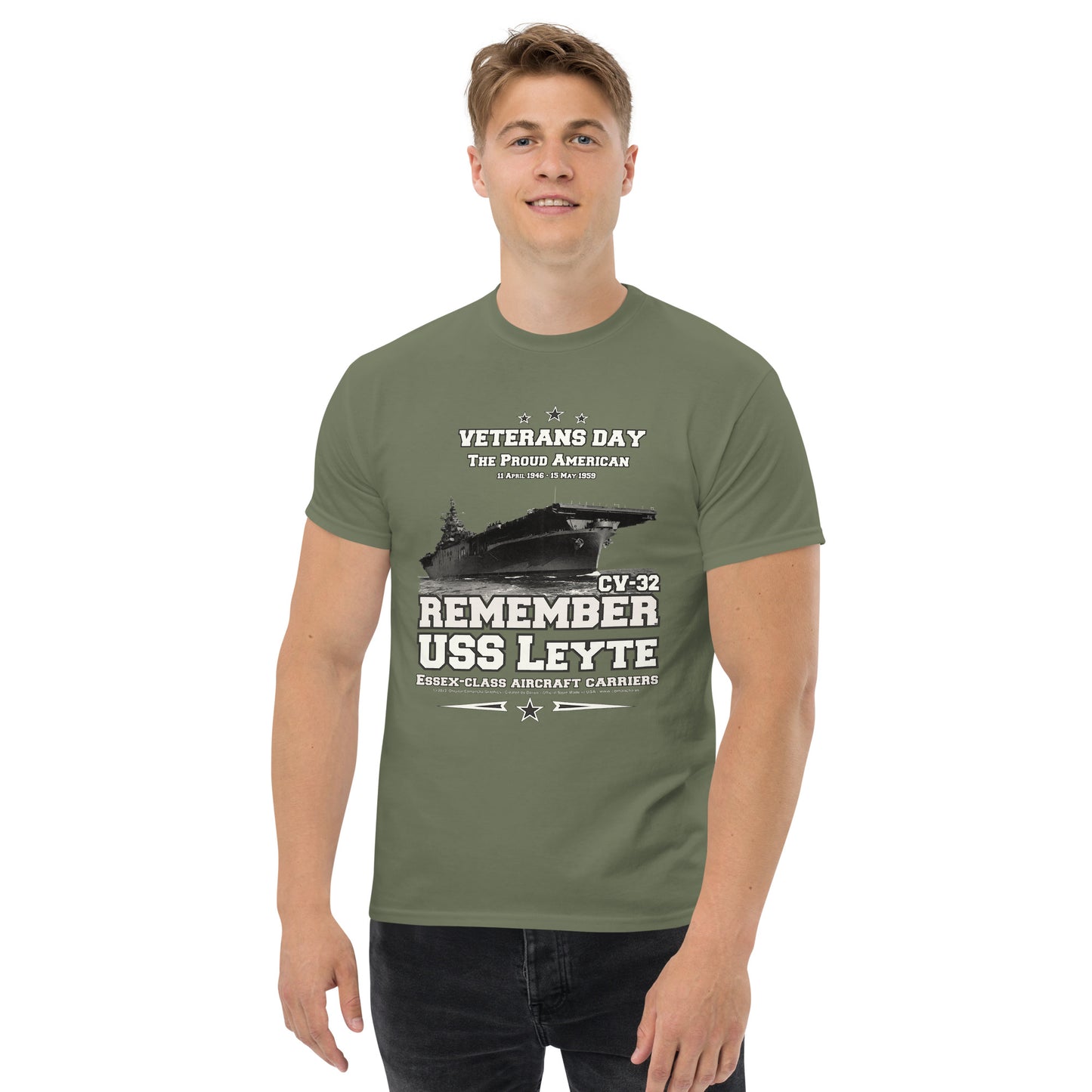 USS LEYETE CV-32 Aircraft Carrier Veterans T-Shirt