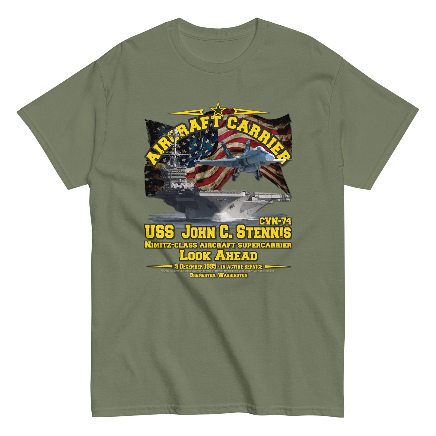 USS JOHN STENNIS CVN-74 Tee, Aircraft Carrier Veterans T-Shirt, Comancha US Navy T-shirt,USS JOHN STENNIS CVN-74 Aircraft Carrier T-Shirt, Comancha Navy T-shirt,