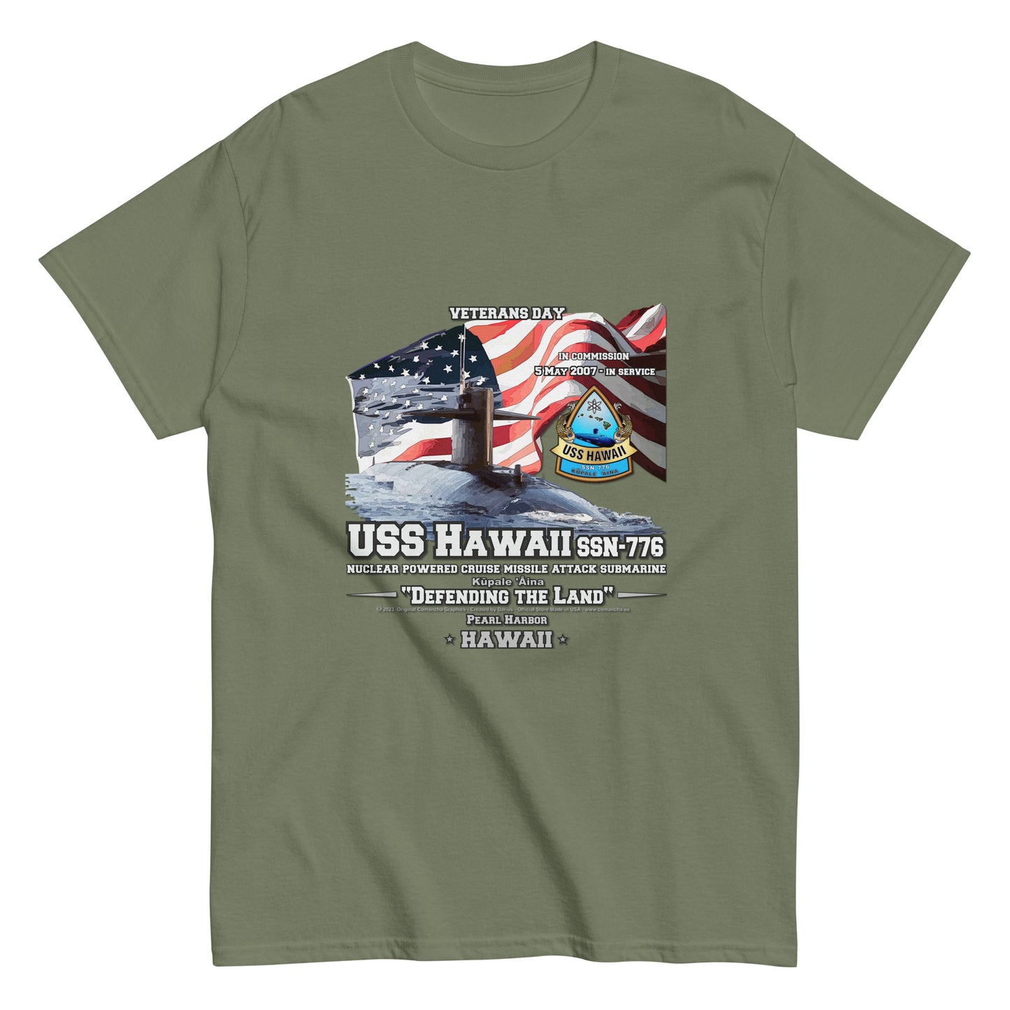 USS HAWAII SSN-776 t-shirt, Submarine t-shirt,Veterans Classic T-Shirt, Comancha store tee, USS HAWAII SSN-776 Submarine Veterans Classic T-Shirt, Comancha store,
