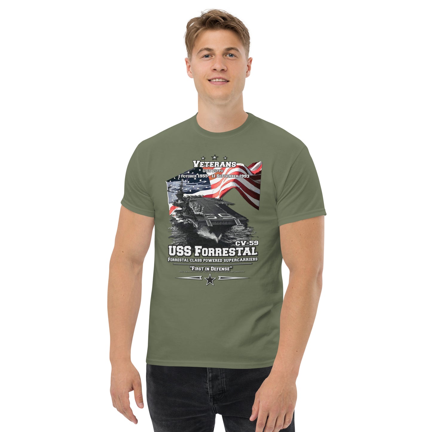 USS FORRESTAL CV-59 Aircraft Carrier t-shirt