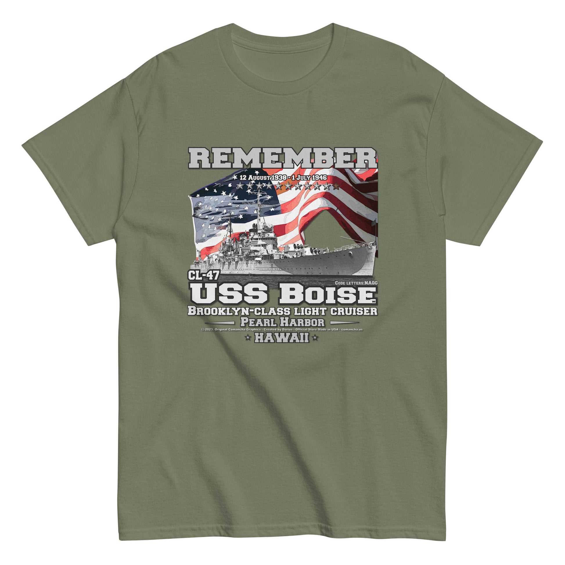 USS BOISE CL-47 t-shirt, USS BOISE t-shirt, Light Cruiser Veterans t-shirt, WW2 Veterans T-shirt, T-Shirt Online Shop,
