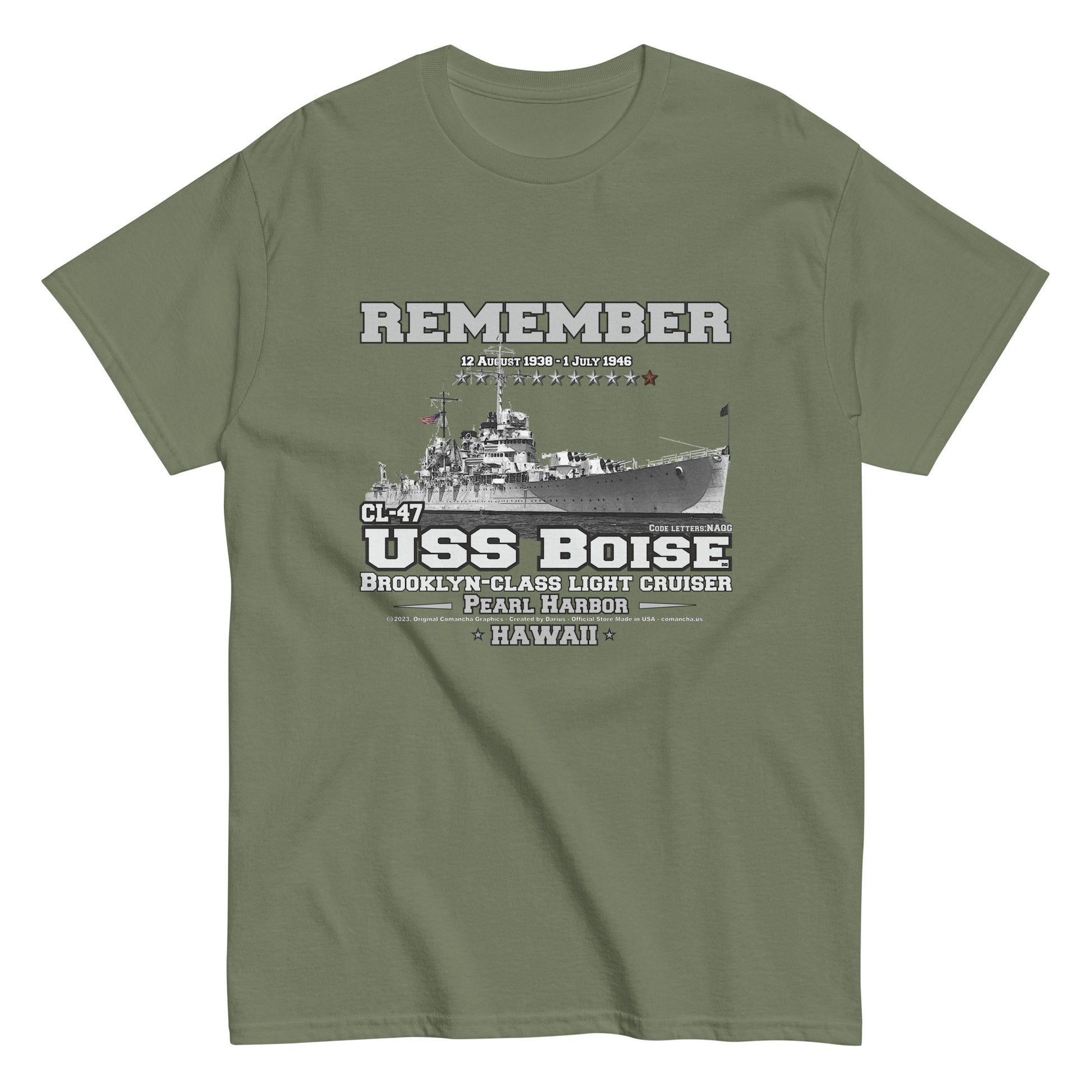 USS BOISE CL-47 t-shirt, USS BOISE t-shirt, Light Cruiser Veterans t-shirt, WW2 Veterans T-shirt, T-Shirt Online Shop,
