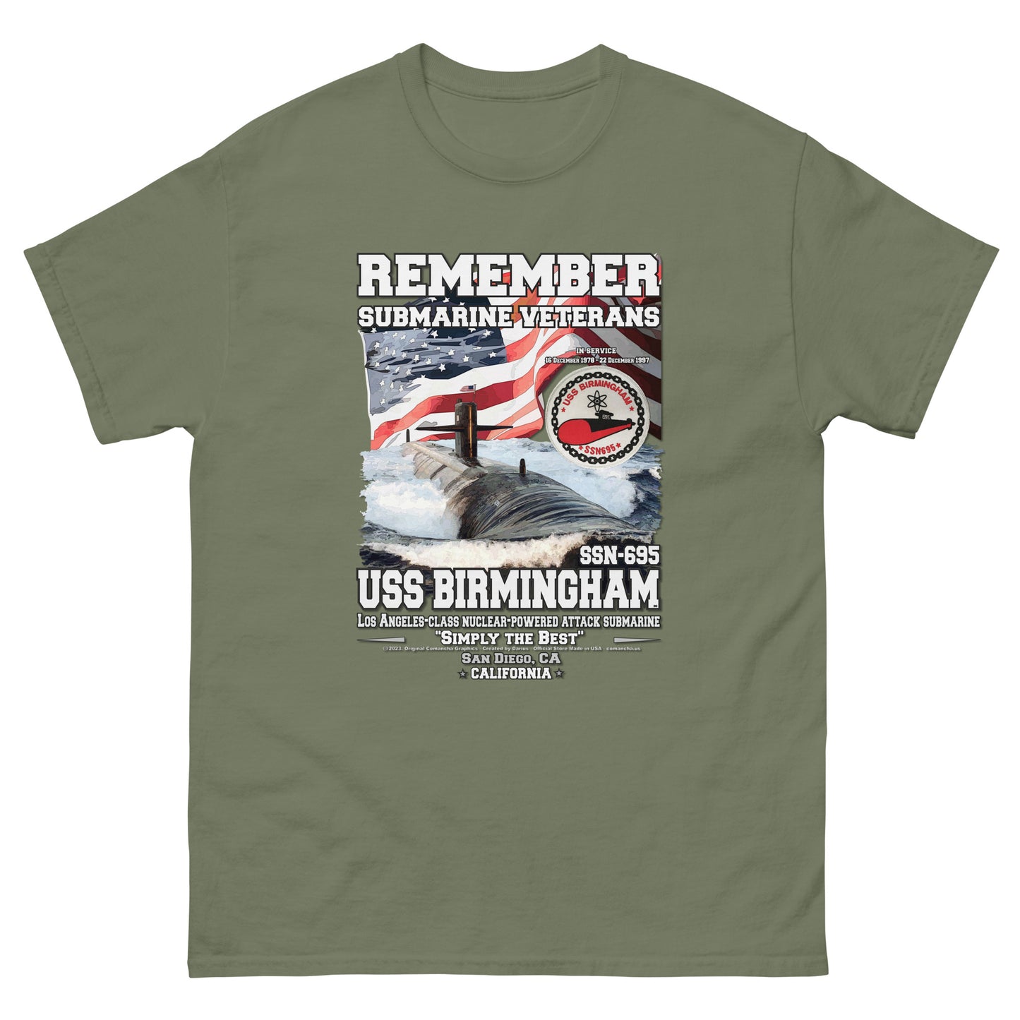 USS BIRMINGHAM t-shirt,USS BIRMINGHAM SNN-695 t-shirt,Veterans Submarine T-shirt, Navy T-shirts,