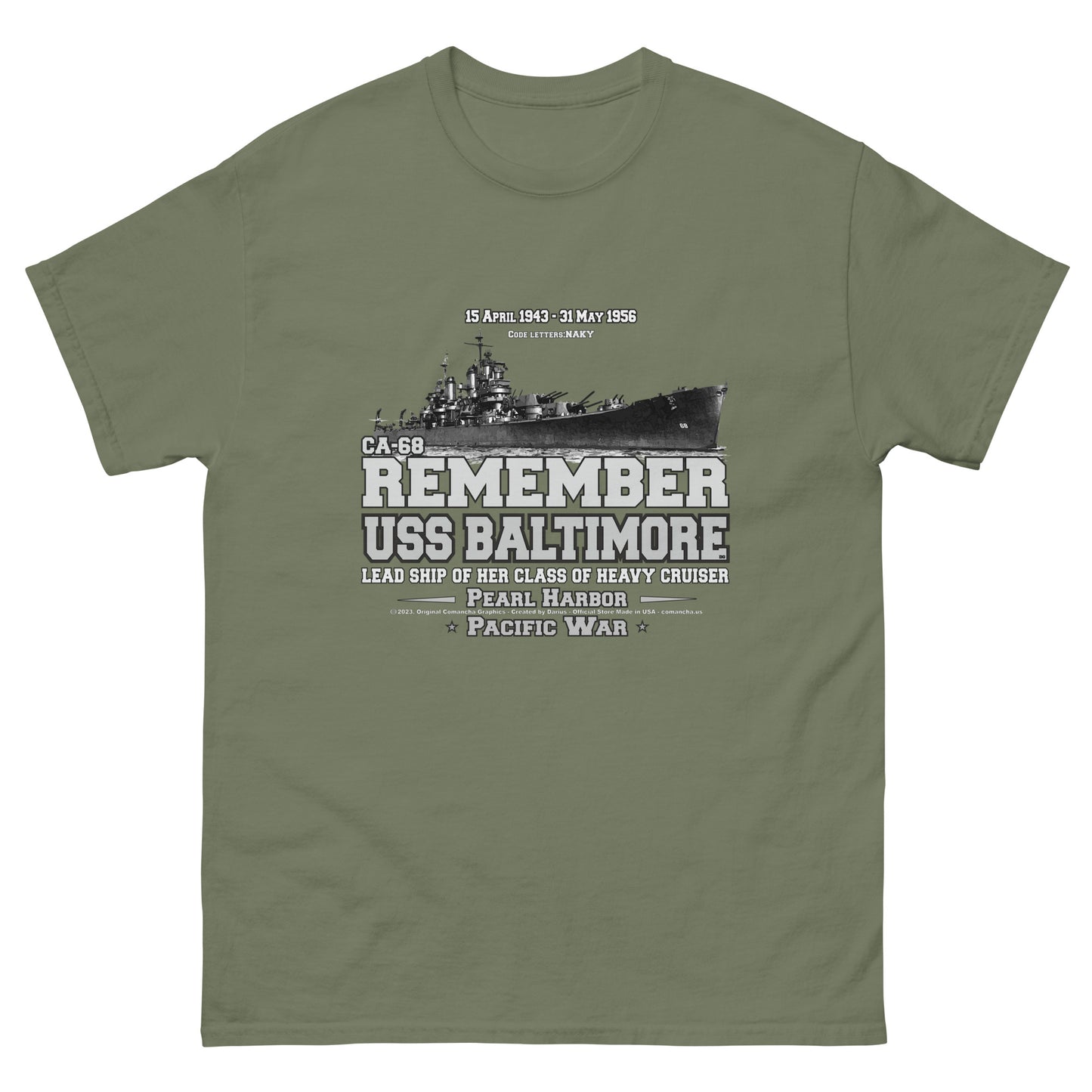USS BALTIMORE CA-38 t-shirt, USS BALTIMORE t-shirt, Heavy Cruiser Veterans T-shirt, Comancha Navy Tees, us navy t-shirt,