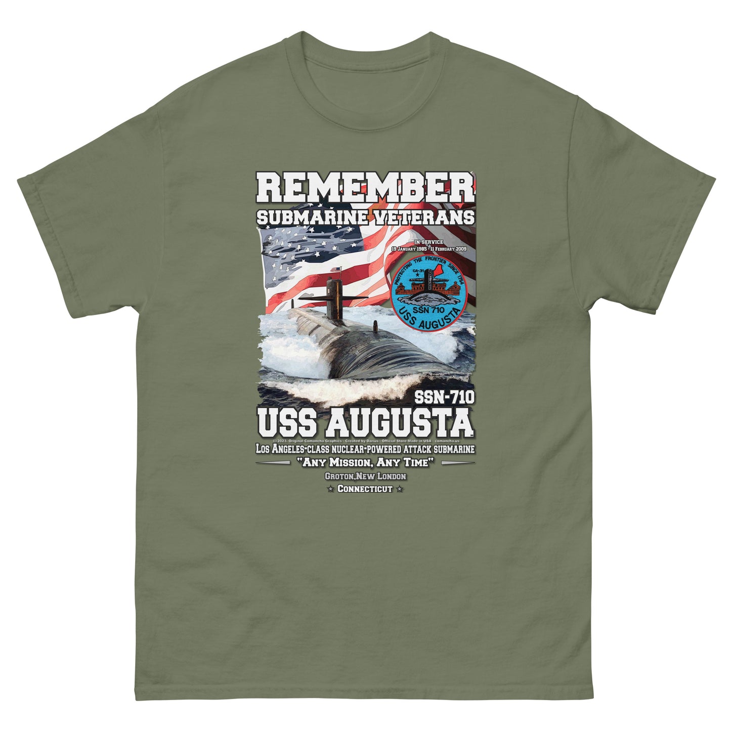 USS AUGUSTA submarine gift, USS AUGUSTA Tee,USS AUGUSTA SSN-710 t-shirt, Submarine Veterans T-shirt, Comancha Navy T-shirts, us navy t-shirt,