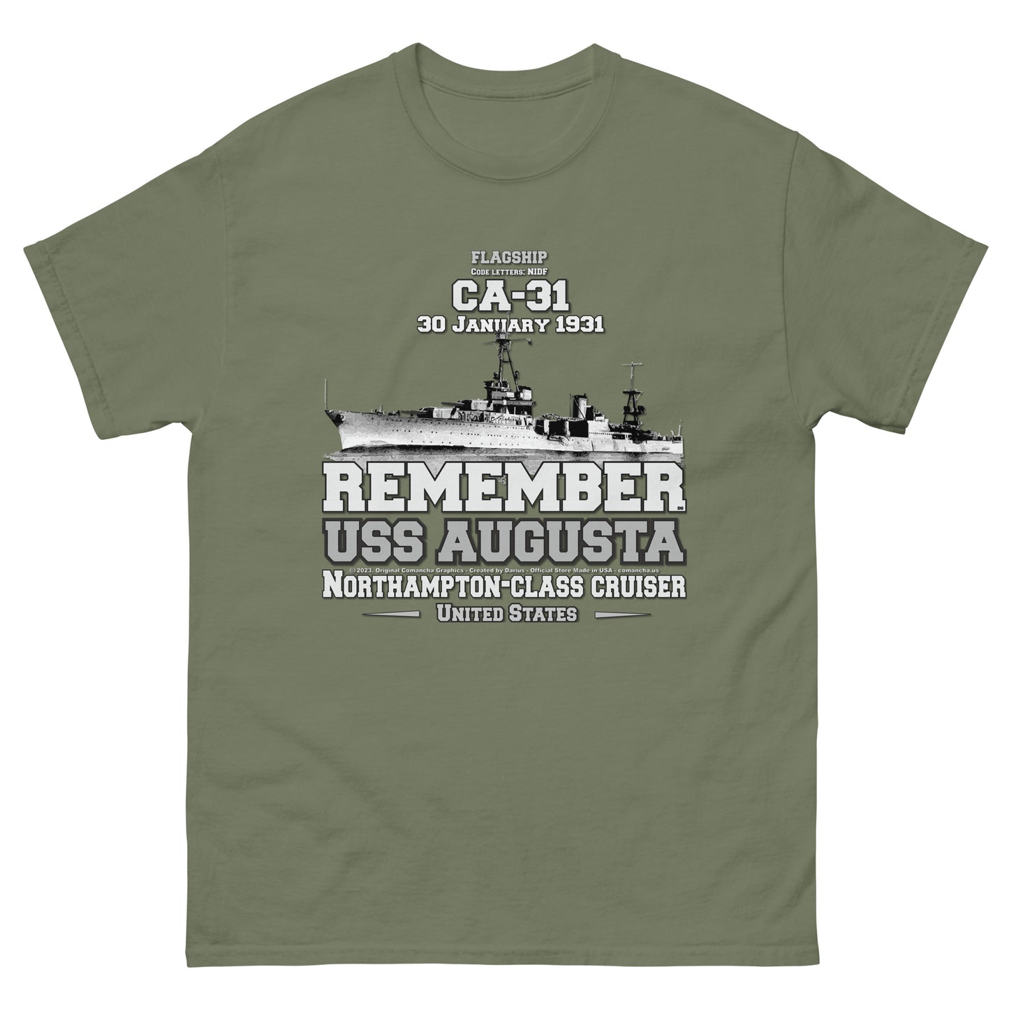 USS AUGUSTA veterans t-shirt,USS AUGUSTA CA-31 t-shirt, Heavy Cruiser Veterans T-shirt, USS AUGUSTA VETERANS TEE, comancha t-shirt, us navy t-shirt,