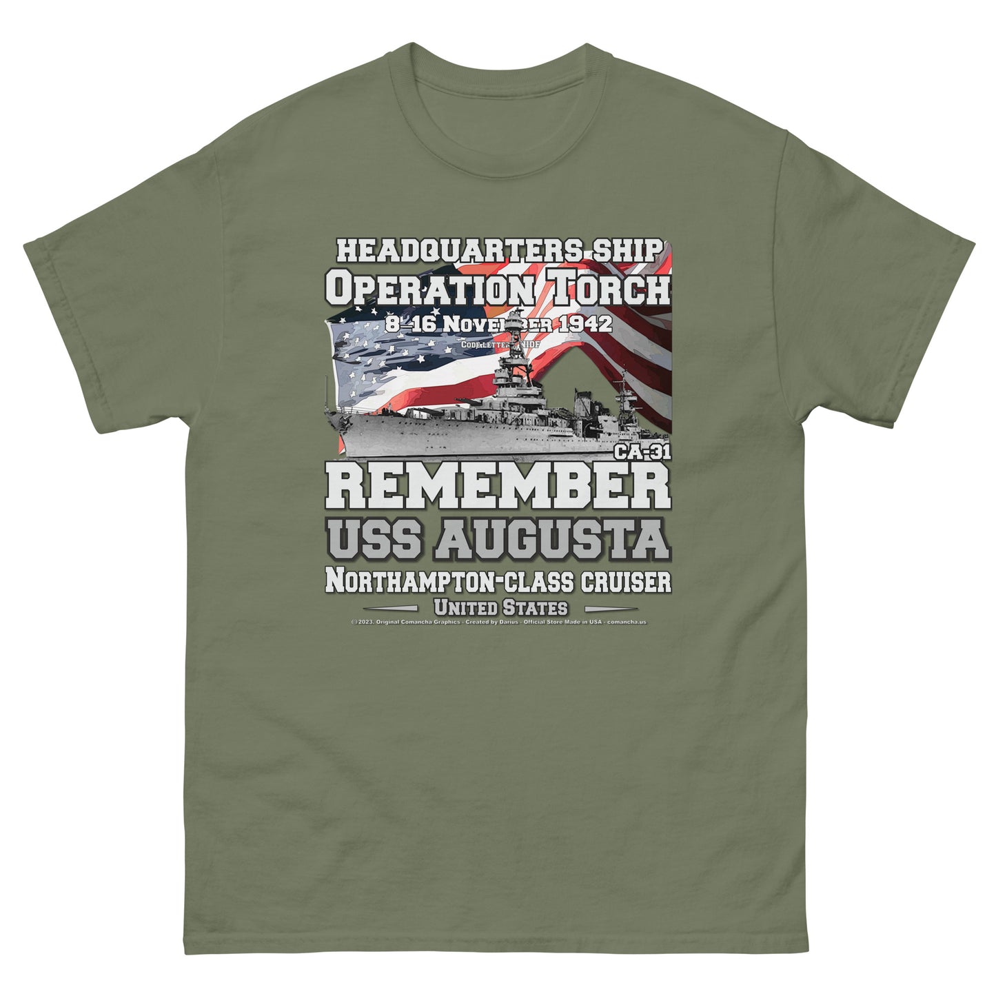 USS AUGUSTA veterans t-shirt,USS AUGUSTA CA-31 t-shirt, Heavy Cruiser Veterans T-shirt, USS AUGUSTA VETERANS TEE, comancha t-shirt, us navy t-shirt,
