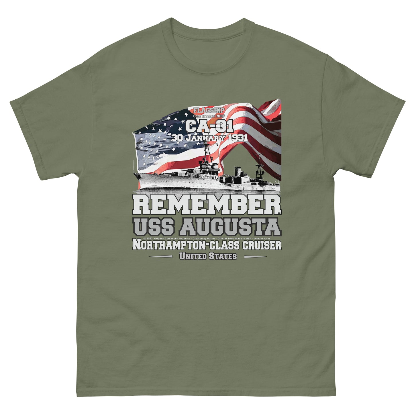 USS AUGUSTA veterans t-shirt,USS AUGUSTA CA-31 t-shirt, Heavy Cruiser Veterans T-shirt, USS AUGUSTA VETERANS TEE, comancha t-shirt, us navy t-shirt,
