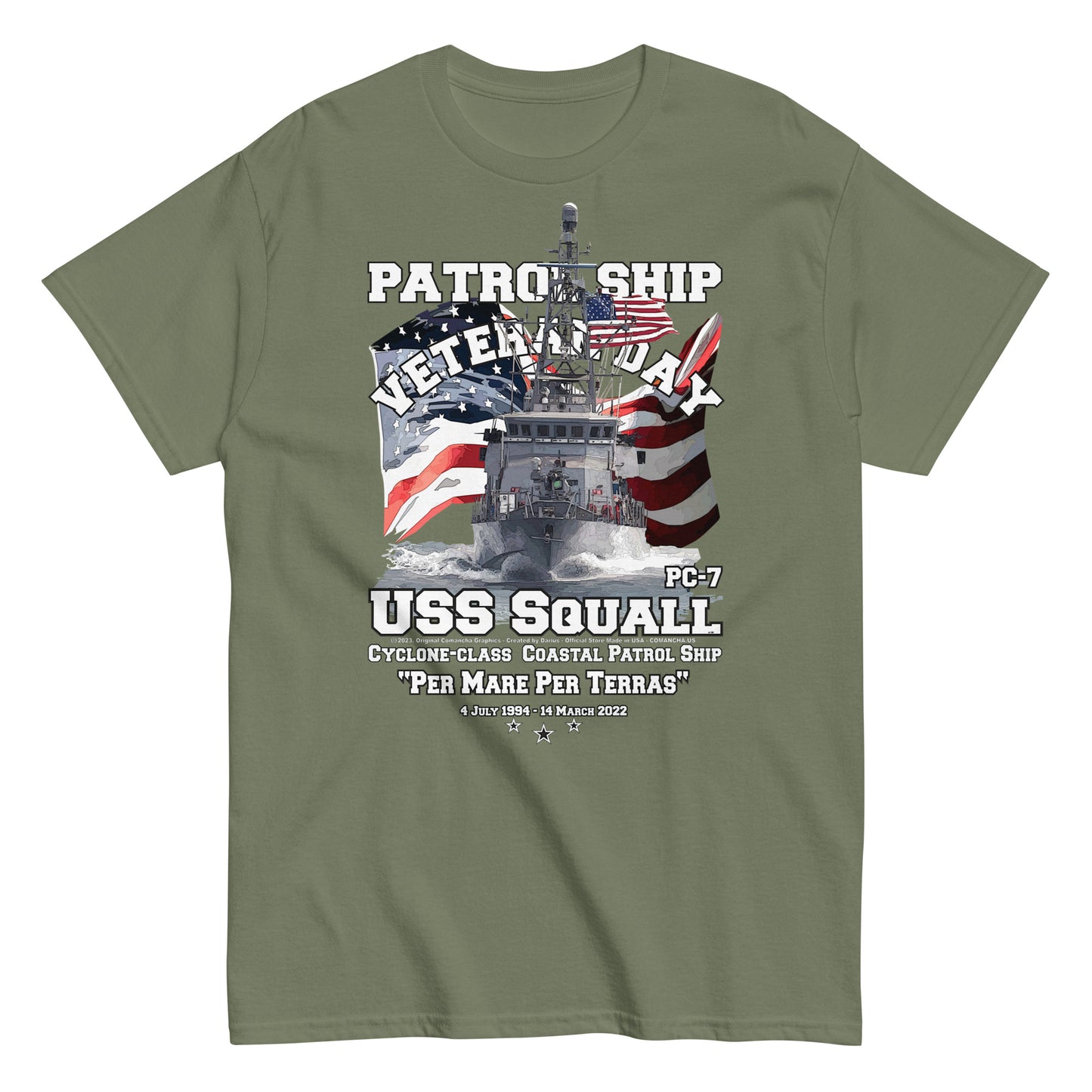 USS SQUALL t-shirt, US Navy Patrol Ship T-shirt, USS SQUALL PC-7 T-shirt,us navy t-shirt,comancha,