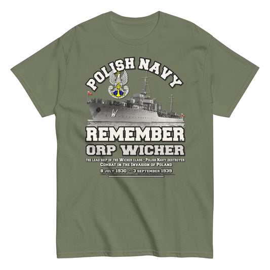 ORP WICHER tee,Polska Marynarka Wojenna t-shirt, ORP WICHER Polish Navy t-shirt, Comancha Graphics tee,
