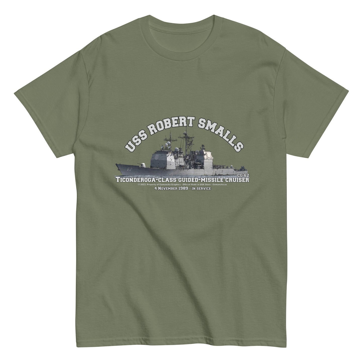 USS ROBERT SMALLS CG-62 Cruiser T-shirt, USS ROBERT SMALLS t-shirt,US Navy T-shirt,Comancha stort, navy veterans t-shirt,
