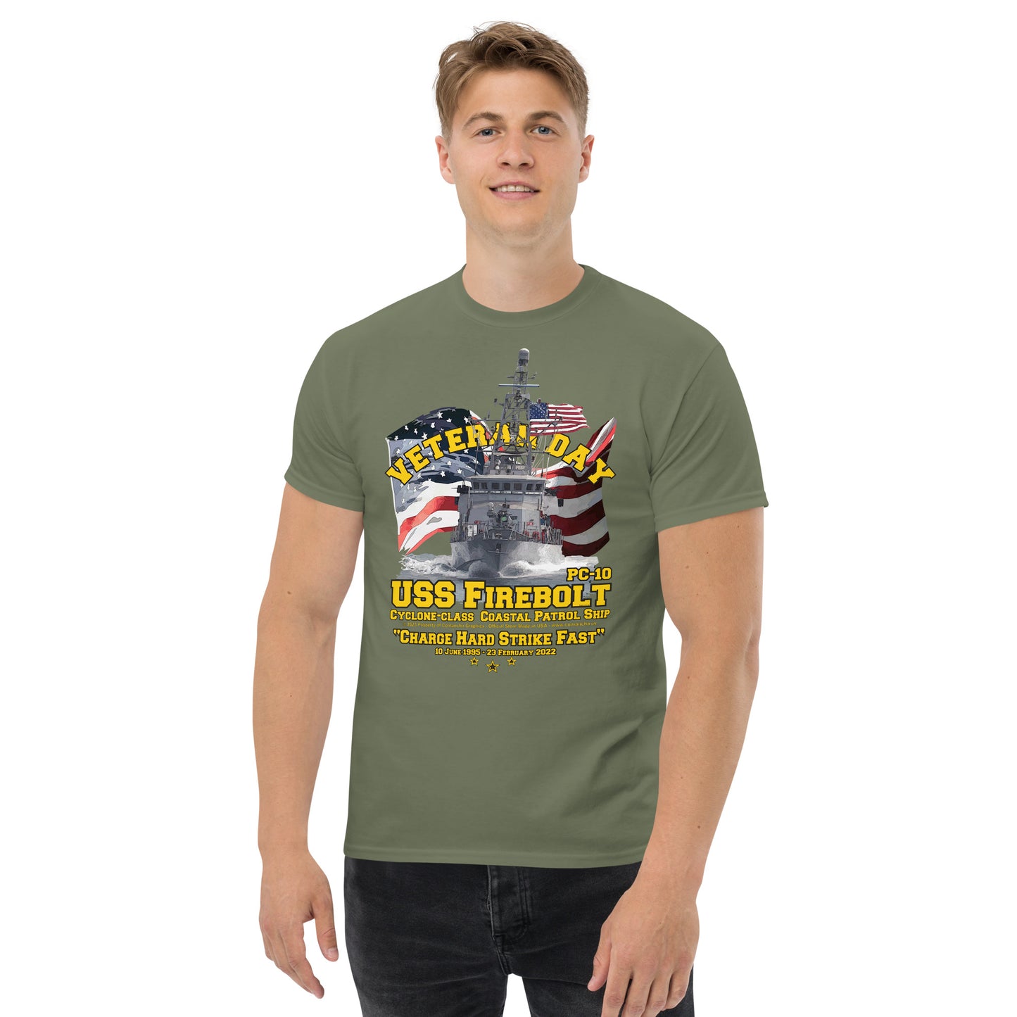 USS Firebolt t-shirt, PC-10 Patrol Ship T-shirt,patrol ship tee,navy tee,us navy tee,comancha t-shirt,