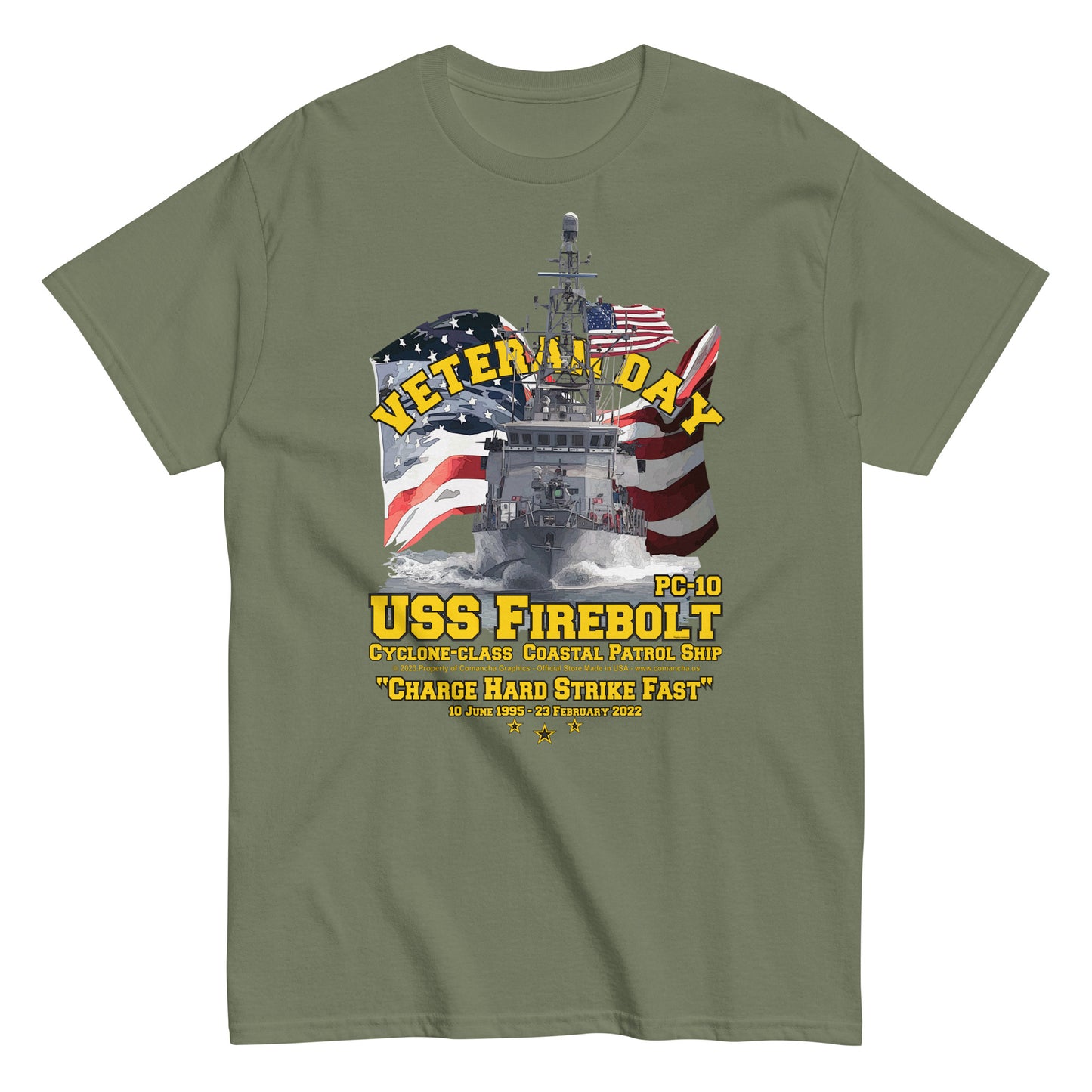 USS Firebolt t-shirt, PC-10 Patrol Ship T-shirt,patrol ship tee,navy tee,us navy tee,comancha t-shirt,
