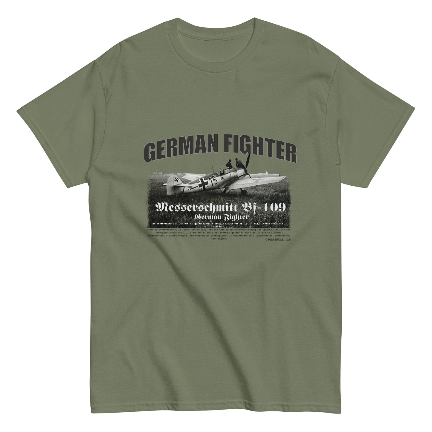Messerschmitt Bf 109 t-shirt, German Fighter T-shirt, Comancha graphics tee,