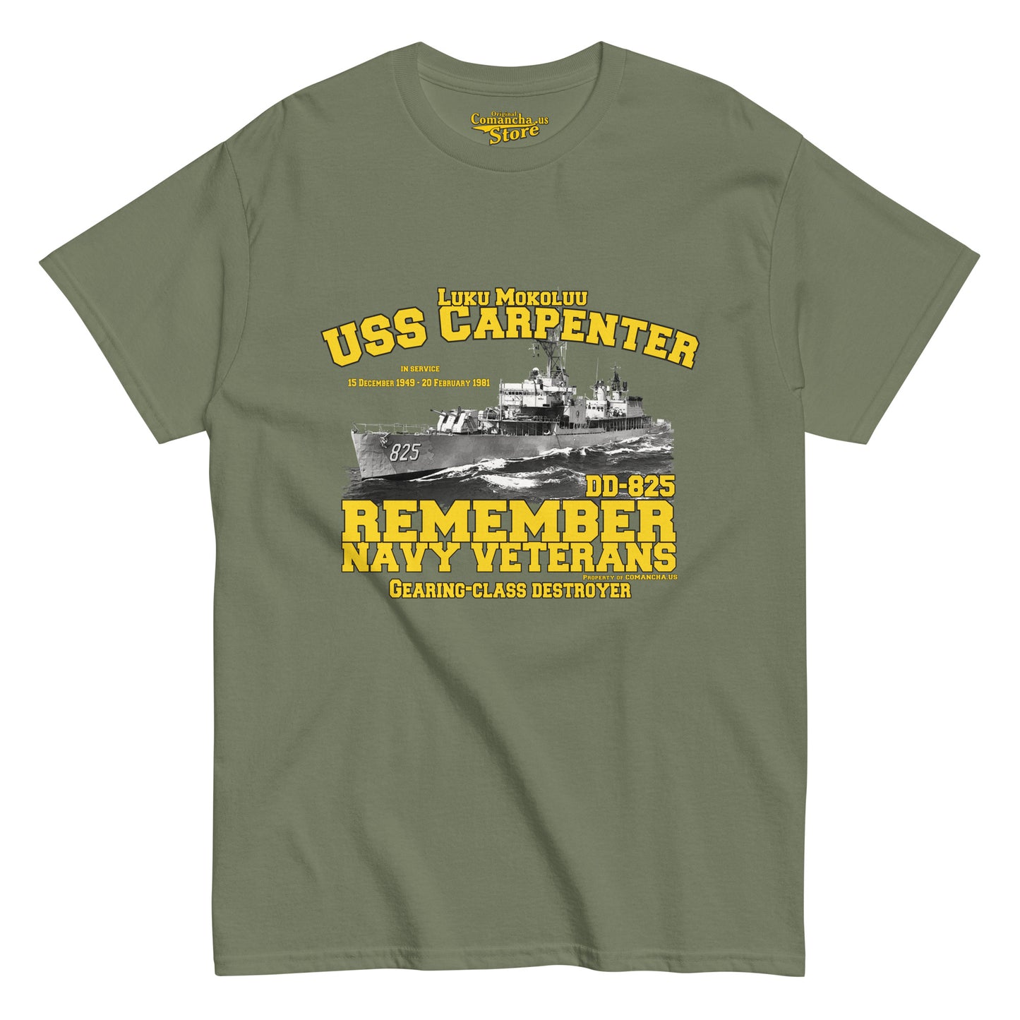 USS Carpenter DD-825 Destroyer t-shirt