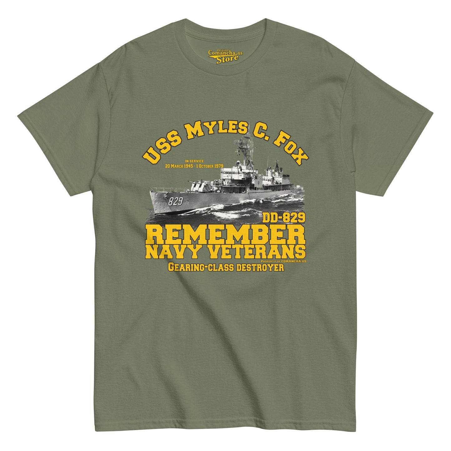 USS Myles C. Fox DD-829 Destroyer tee