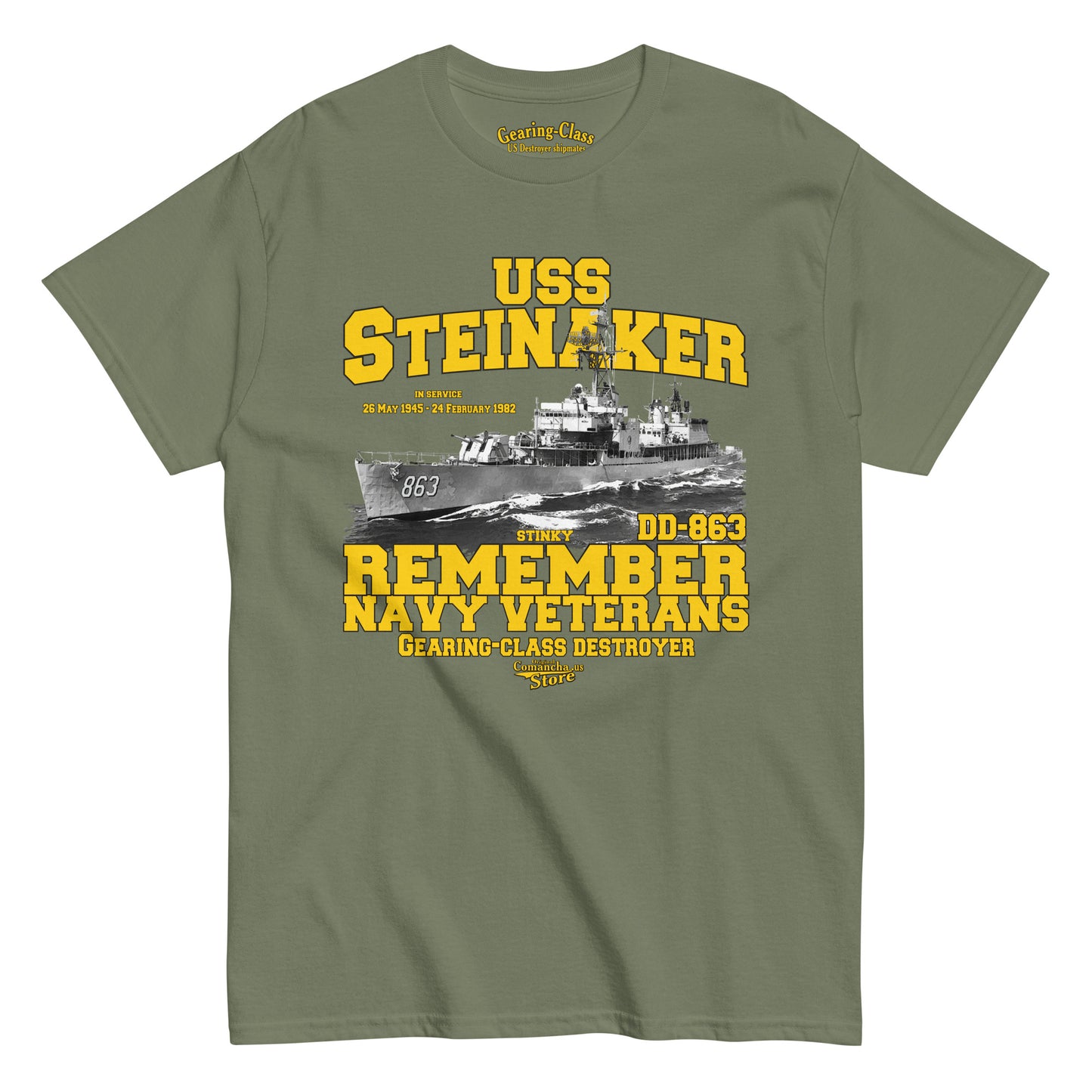 USS Steinaker DD-863 Destroyer t-shirt