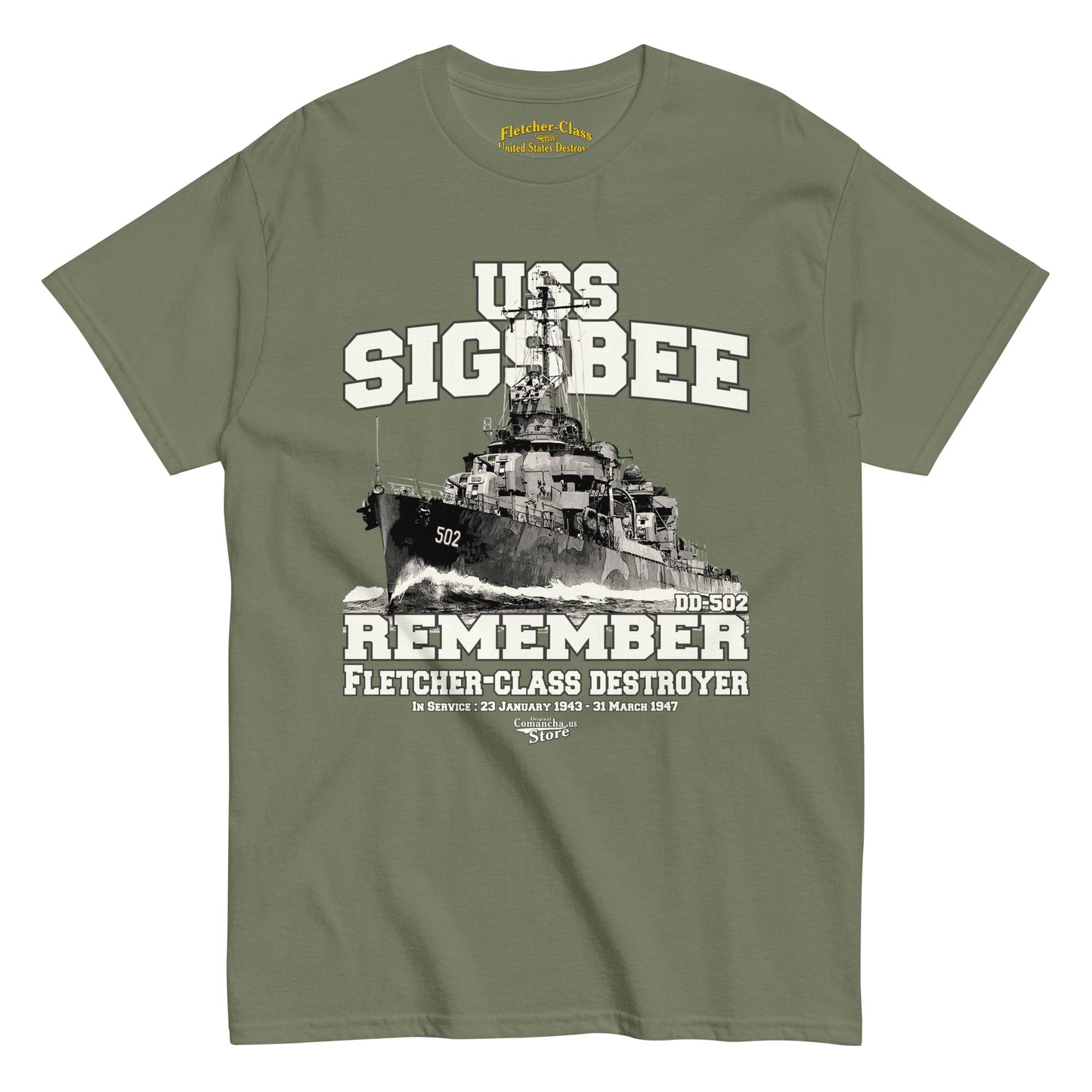USS Sigsbee DD-502 Shipmates t-shirt