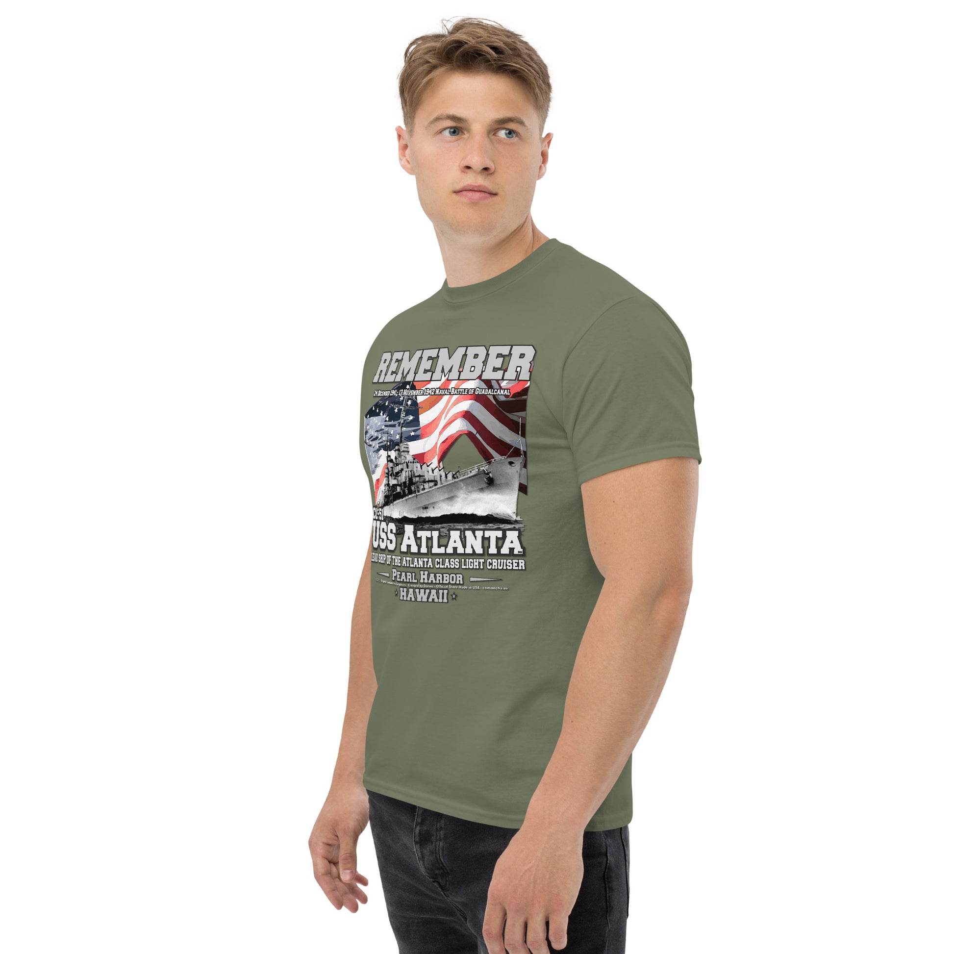 USS ATLANTA t-shirt, USS ATLANTA CL-51 t-shirt, Light Cruiser Veterans T-shirt, USS ATLANTA Vetrans T-shirts, US Navy t-shirt, Comancha Graphics,