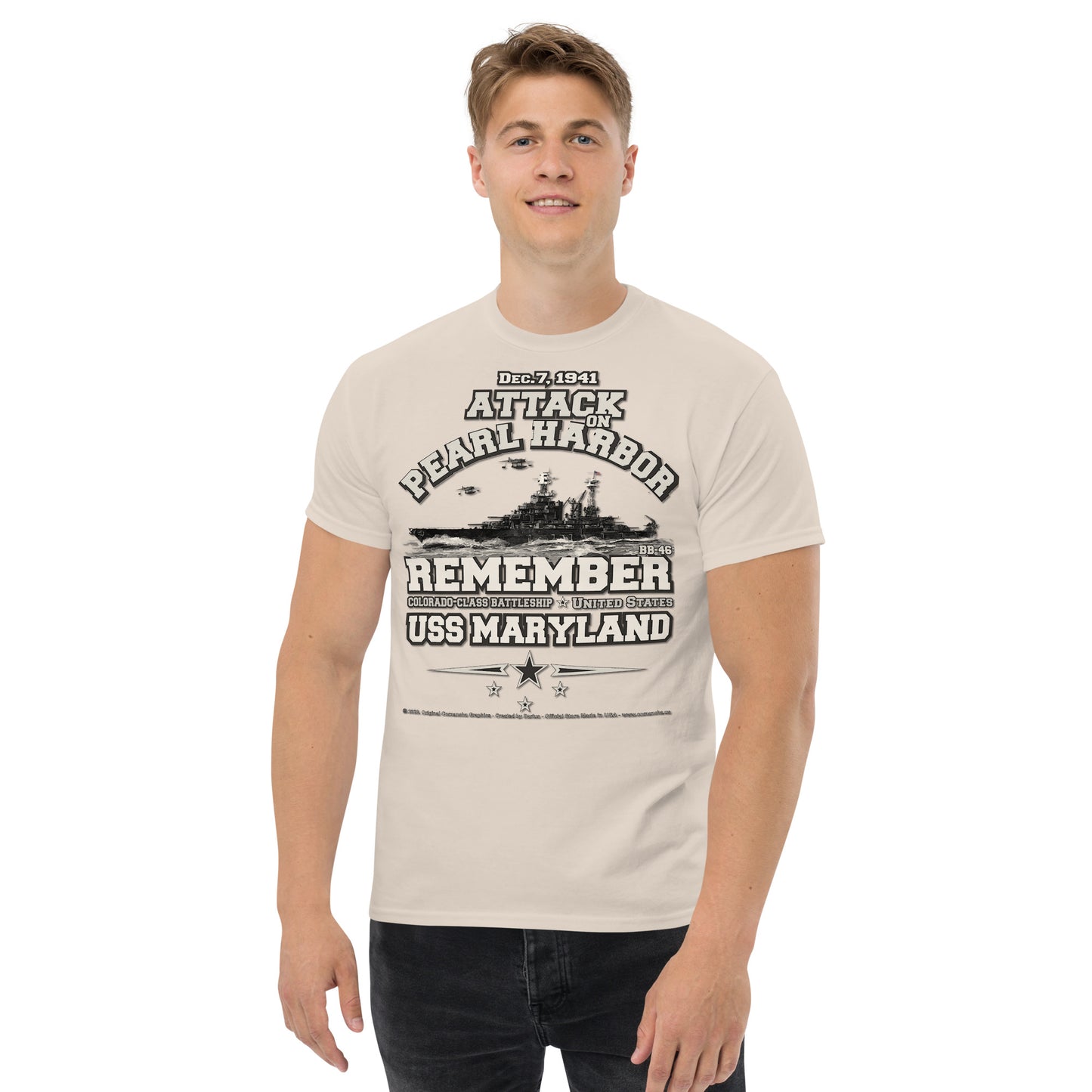 USS Maryland BB-46 US Battleship t-shirt