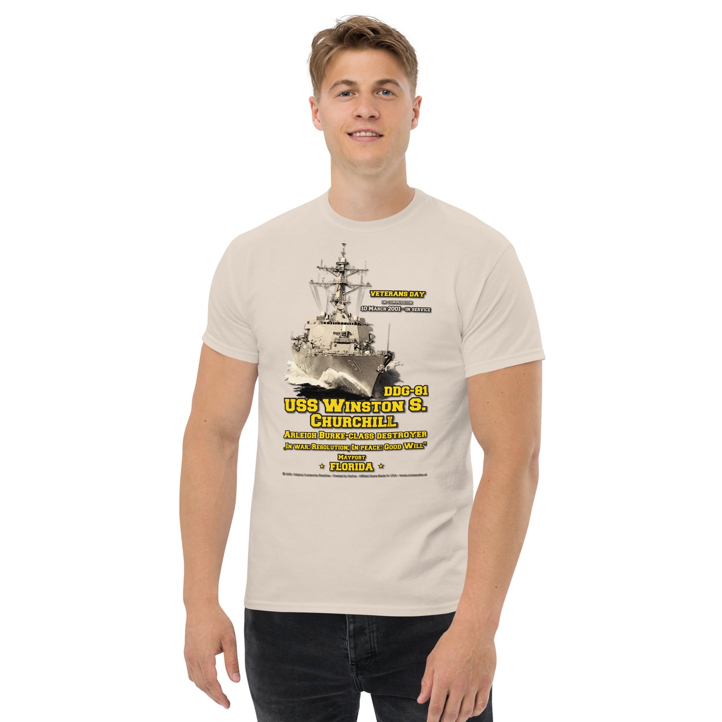 USS Winston Churchill DDG-81 Destroyer t-shirt