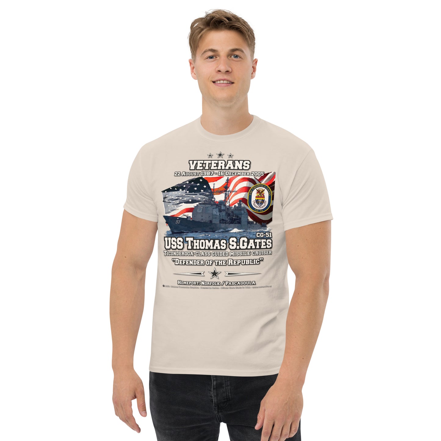 USS THOMAS GATES CG-51 Missile Cruiser t-shirt