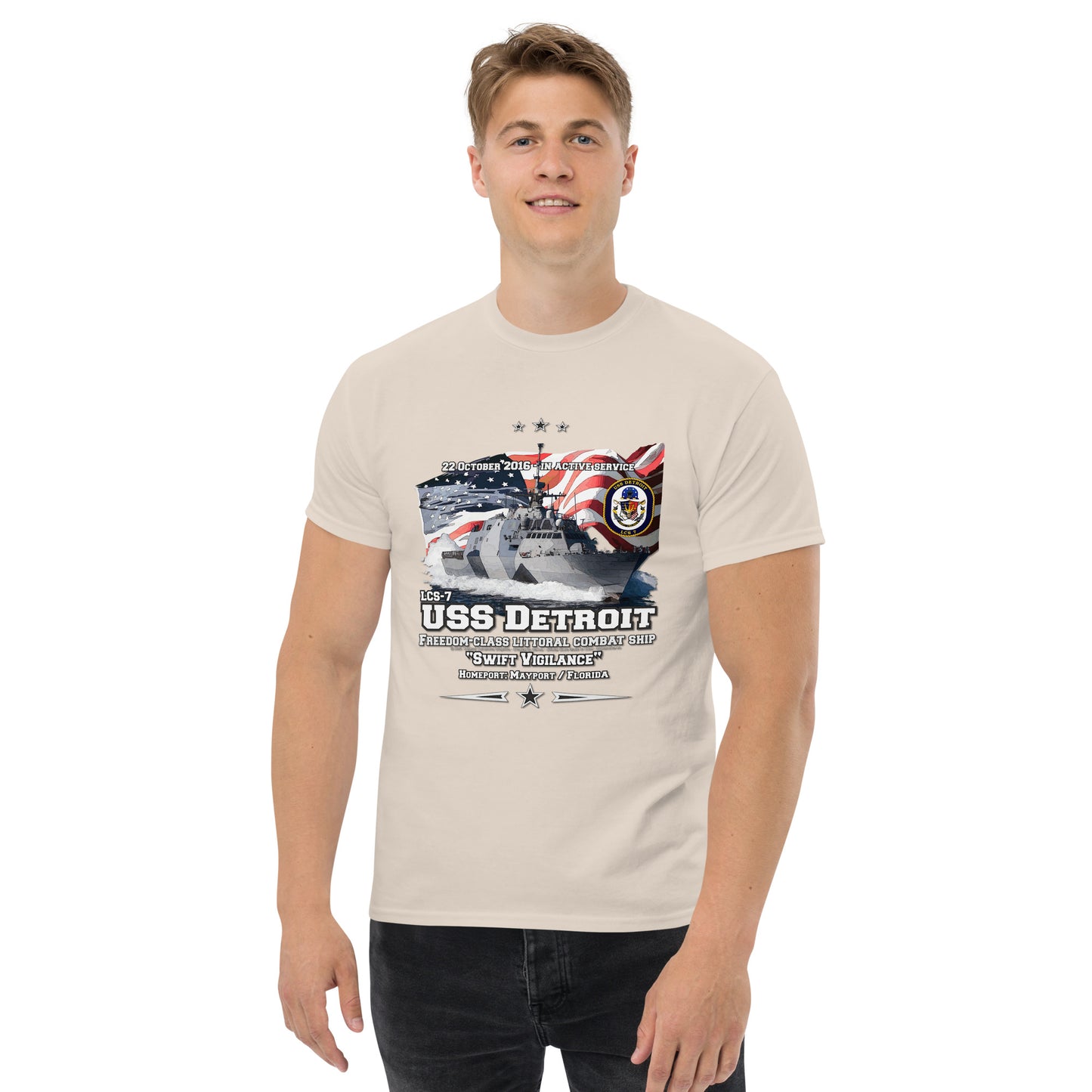 USS DETROIT LCS-7 Littoral Combat Ship T-shirt