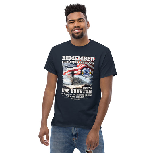 USS HOUSTON SSN-713 t-shirt, Submarine Veterans T-Shirt, Comancha Store, USS HOUSTON SSN-713 Submarine Veterans Classic T-Shirt,T-shirts for US Navy fans, T-shirts with American ships, US Navy veterans t-shirt, US NAVY Ships t-shirt, Veterans, Comancha Store,