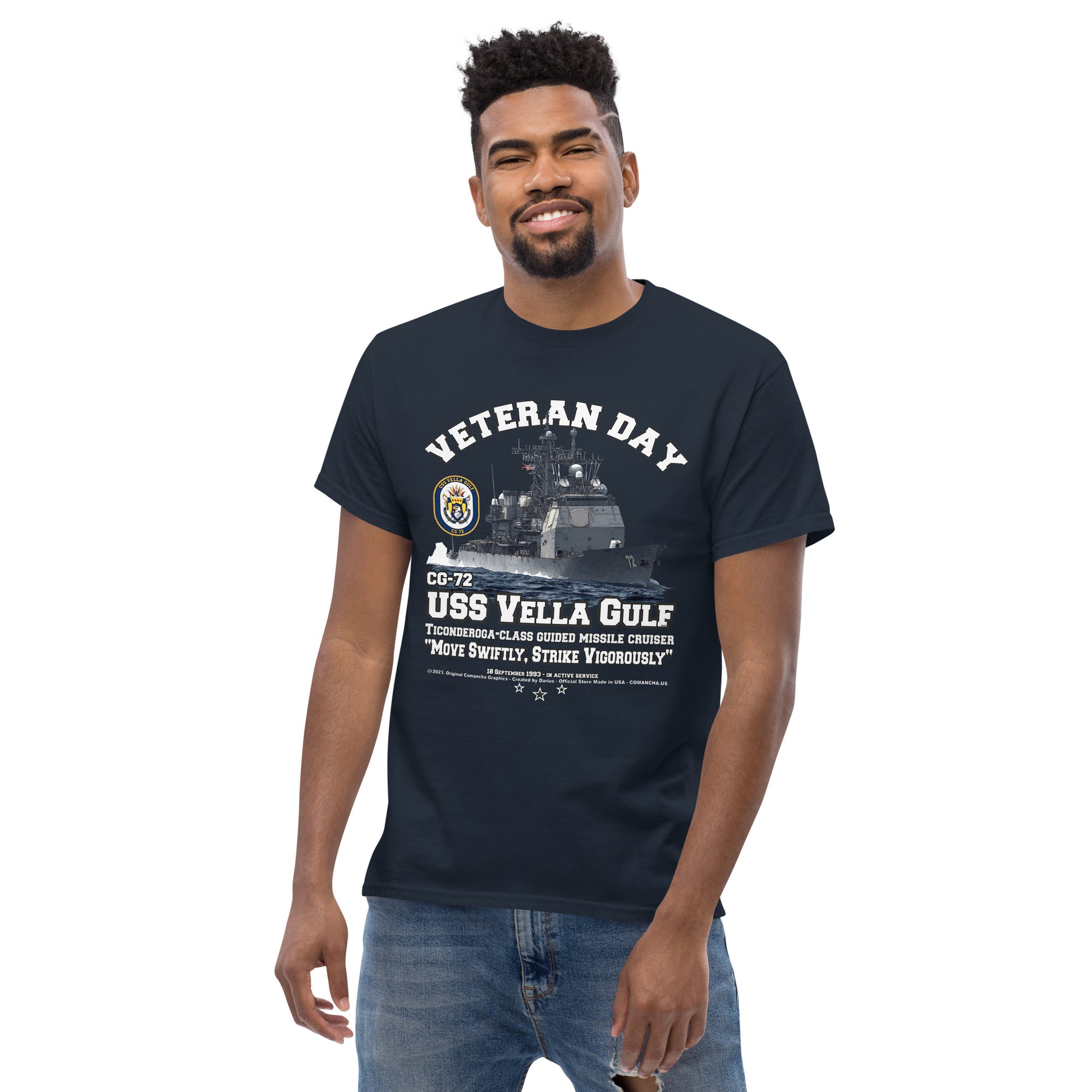 USS VELLA GULF tee, Navy Tees, US Navy Veterans Tee, US Navy Cruiser Veterans T-shirt, USS VELLA GULF CG-72 T-shirt,comancha graphics, tees,