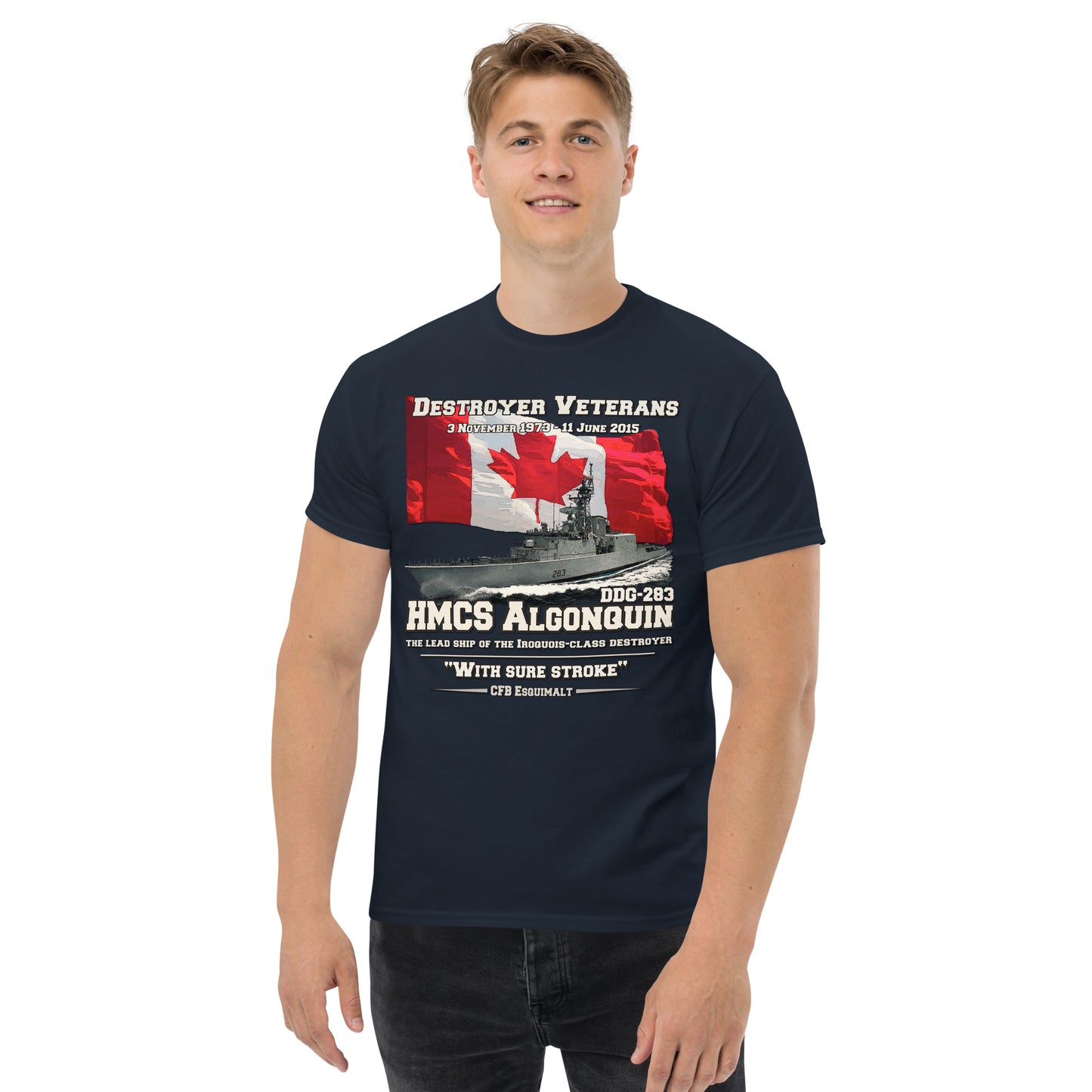 HMCS Algonquin DDG-283 Tee, Canadian Destroyer Veterans tee, Comancha Design,HMCS Algonquin tee, Destroyer Veterans,