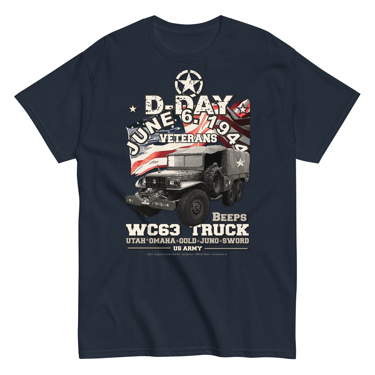 D-DAY WC63 Beeps Truck Veterans t-shirt