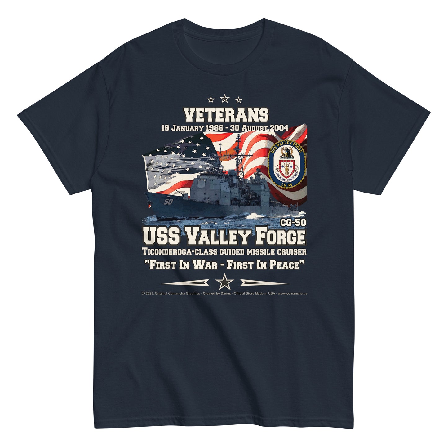 USS VALLEY FORGE CG-50 Guided Missle Cruiser T-shirt