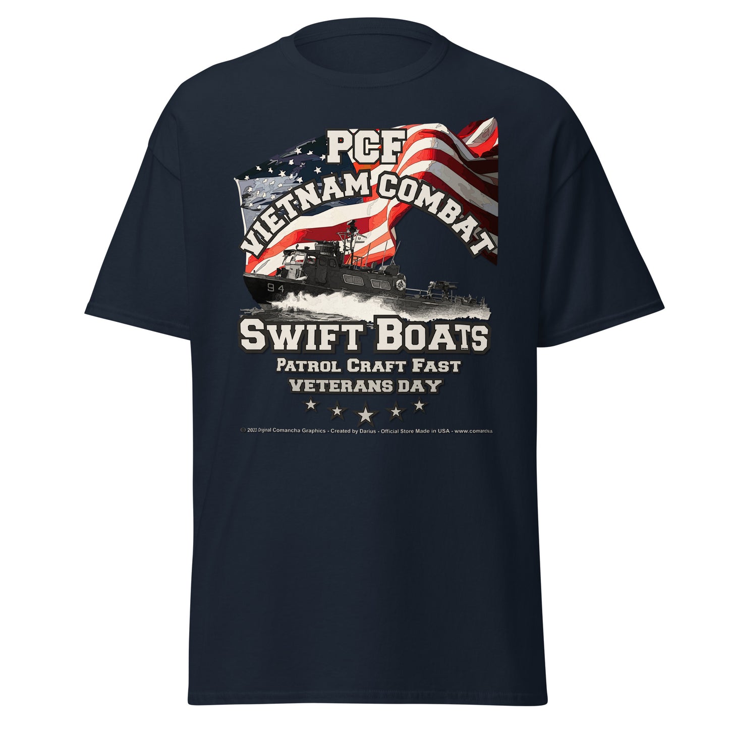 SWIFT BOATS Vietnam Veterans T-shirt, Comancha Graphics,