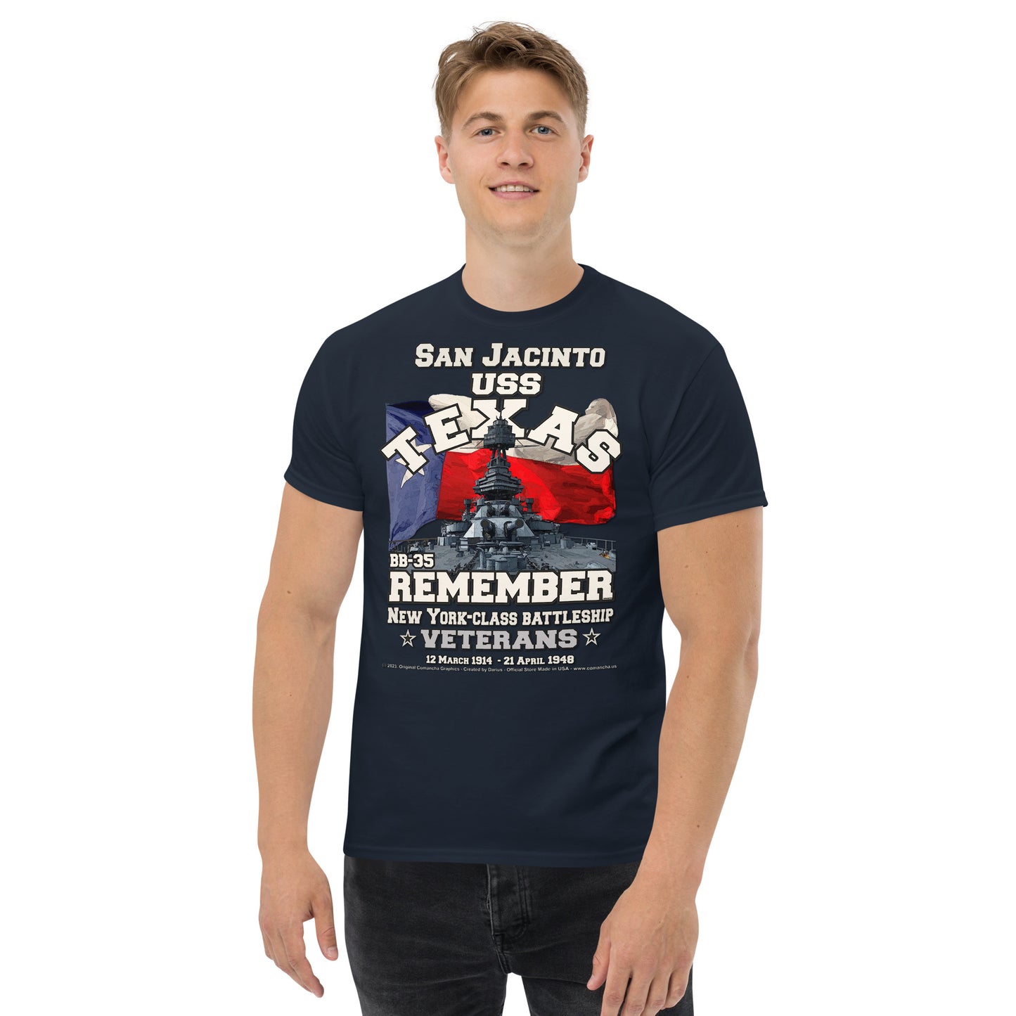 USS TEXAS BB-35 Battleship Veterans t-shirt