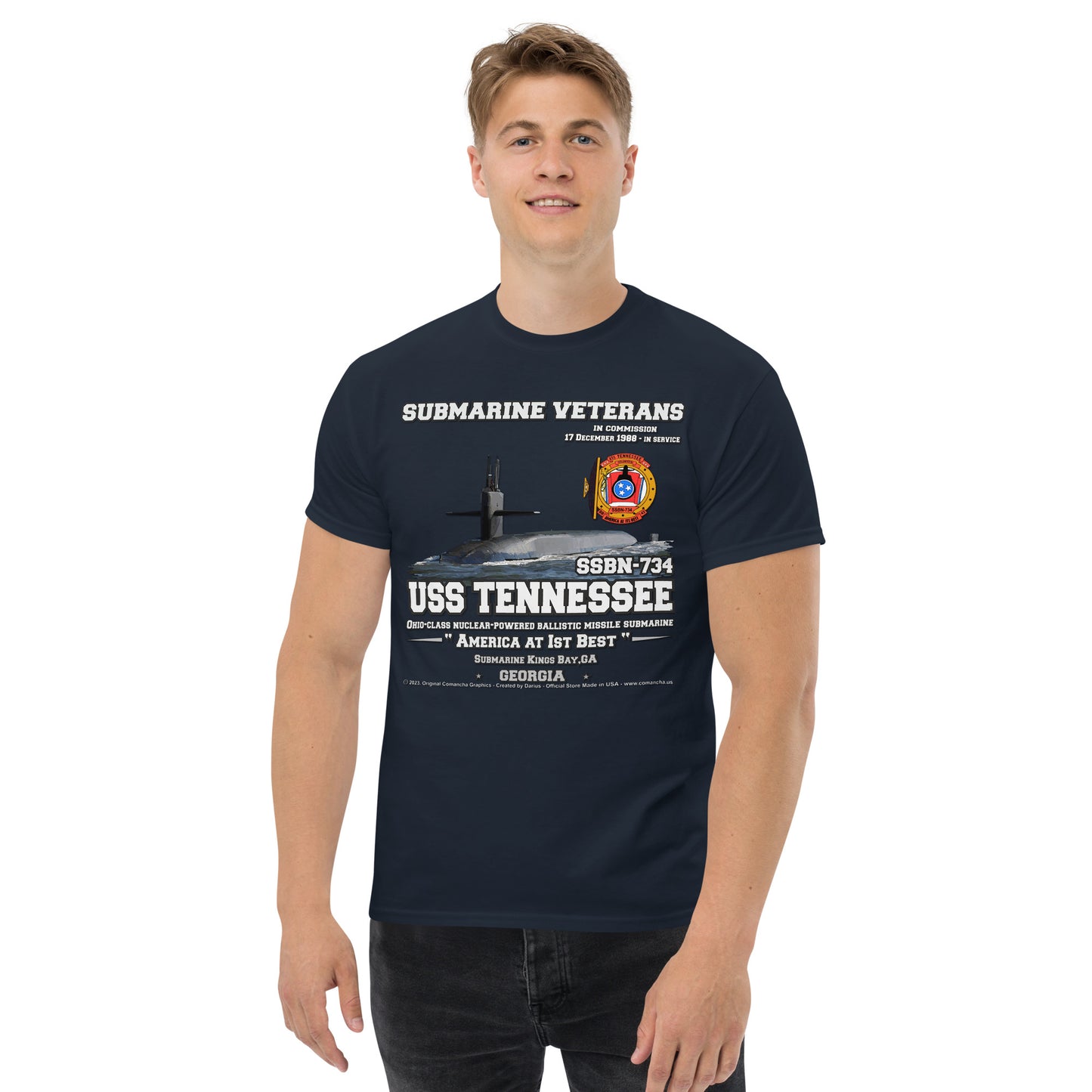 USS TENNESSEE SSN-734 Submarine t-shirt