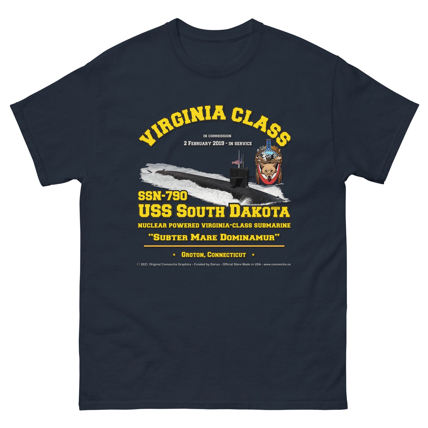 USS SOUTH DAKOTA SSN-790 Submarine Shipmates T-shirt