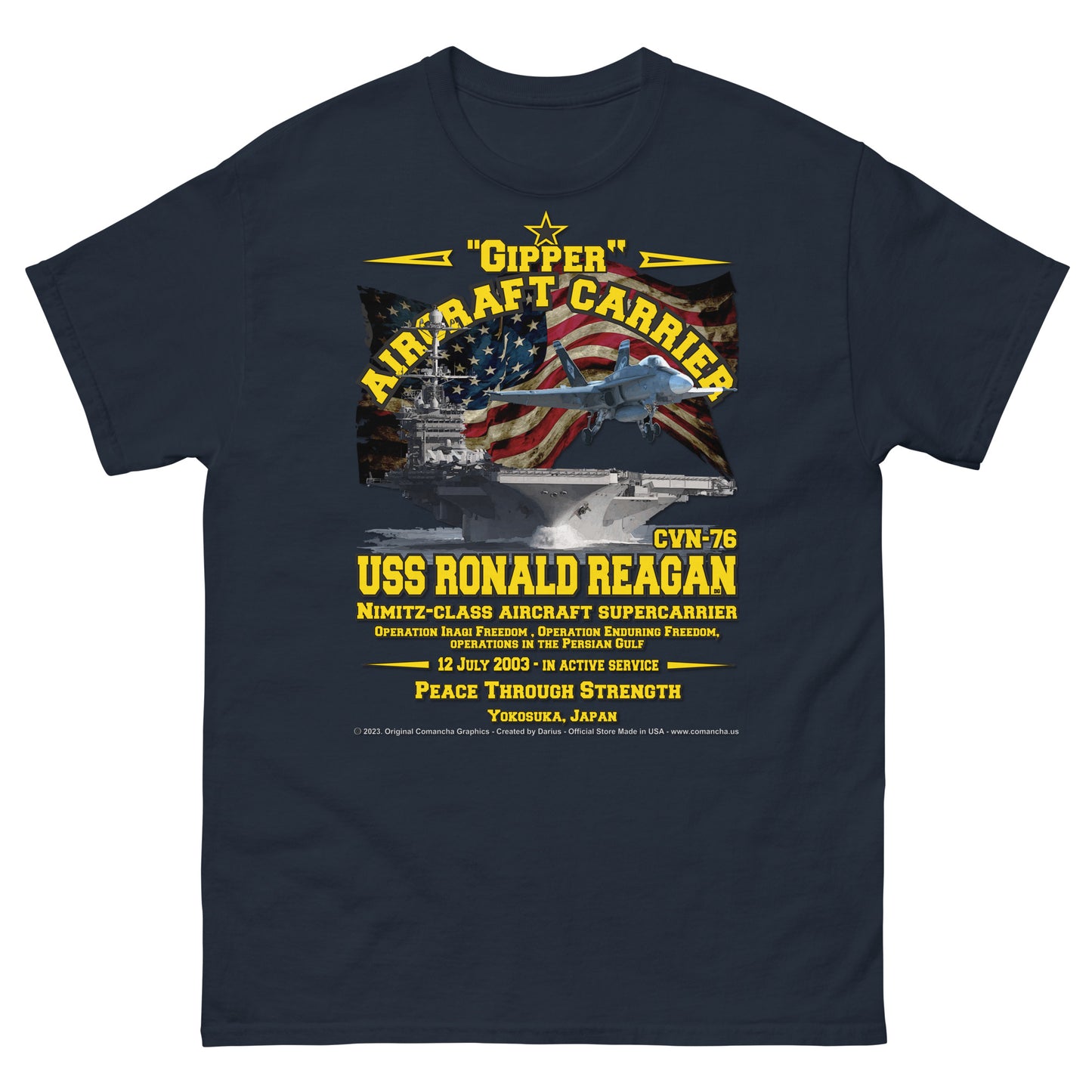 USS RONALD REAGAN CVN-76 Aircraft Carrier T-shirt