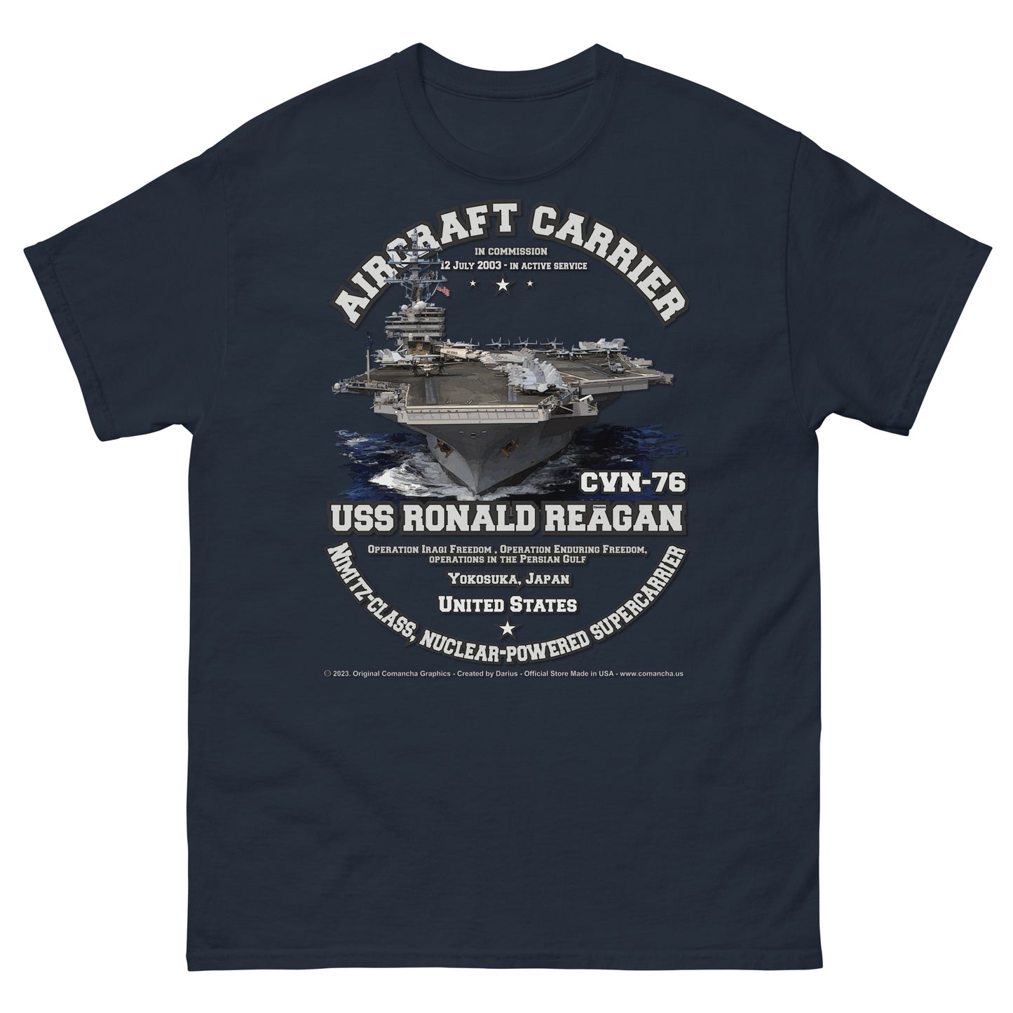 USS RONALD REAGAN CVN-76 Aircraft Carrier T-shirt