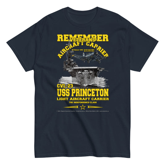 USS PRINCETON CVL-23 Aircraft Veterans Veterans Classic T-Shirt, Comancha Navy T-shirts,