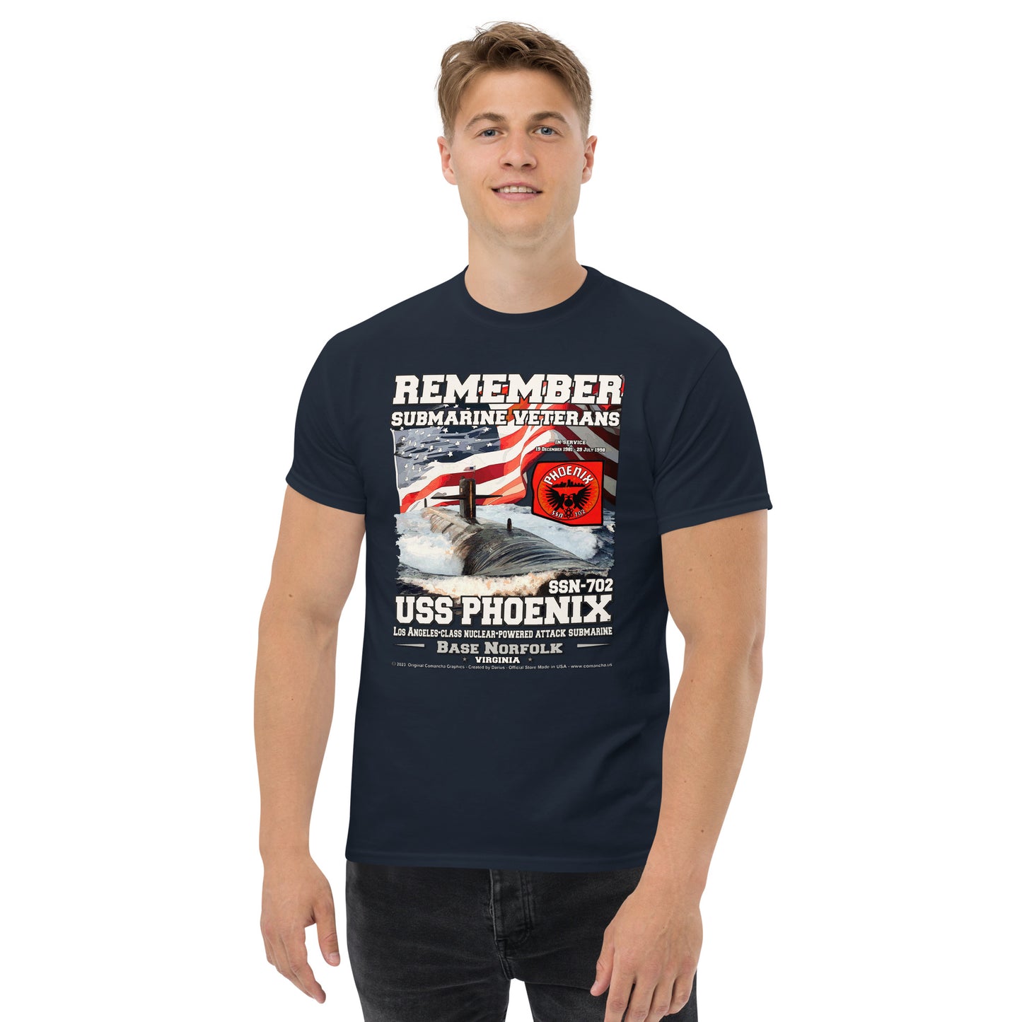 USS PHOENIX SSN-702 Submarine Veterans Classic T-Shirt, Comancha T-shirts,