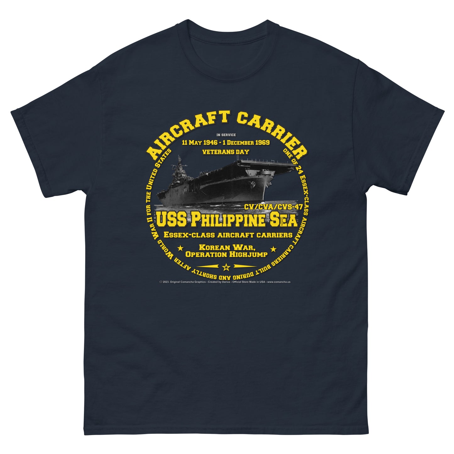 USS PHILIPPINE SEA CV-47 Aircraft Carrier T-Shirt