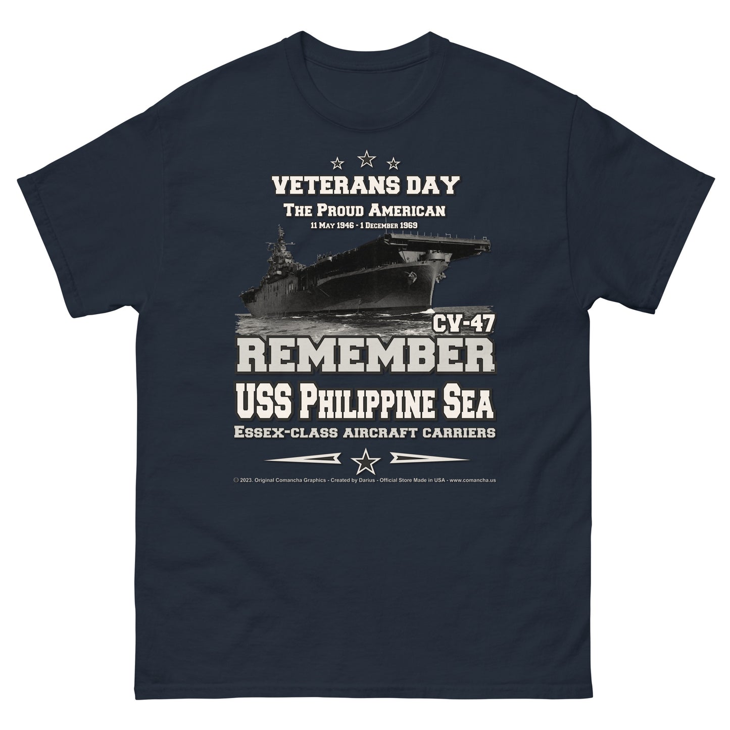 USS PHILIPPINE SEA CV-47 Aircraft Carrier T-Shirt