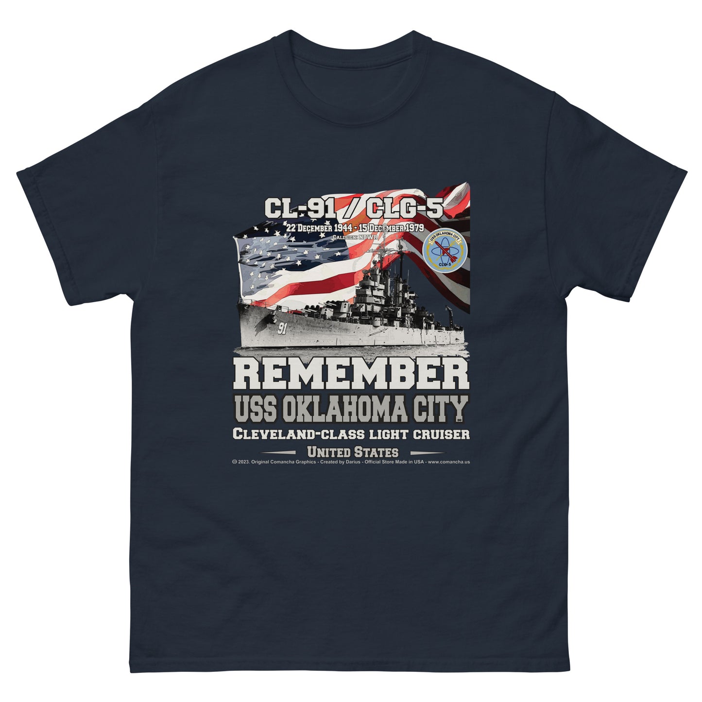 USS OKLAHOMA CITY CL-91 Light Cruiser T-shirt