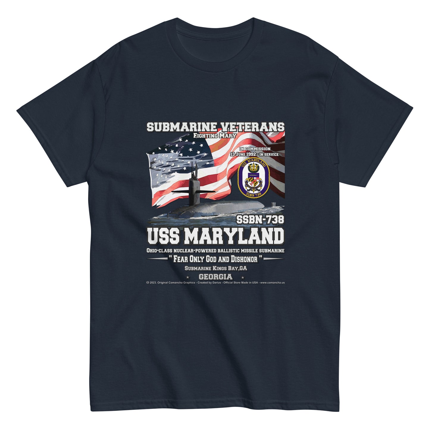 USS MARYLAND SSBN-738 Submarine T-Shirt