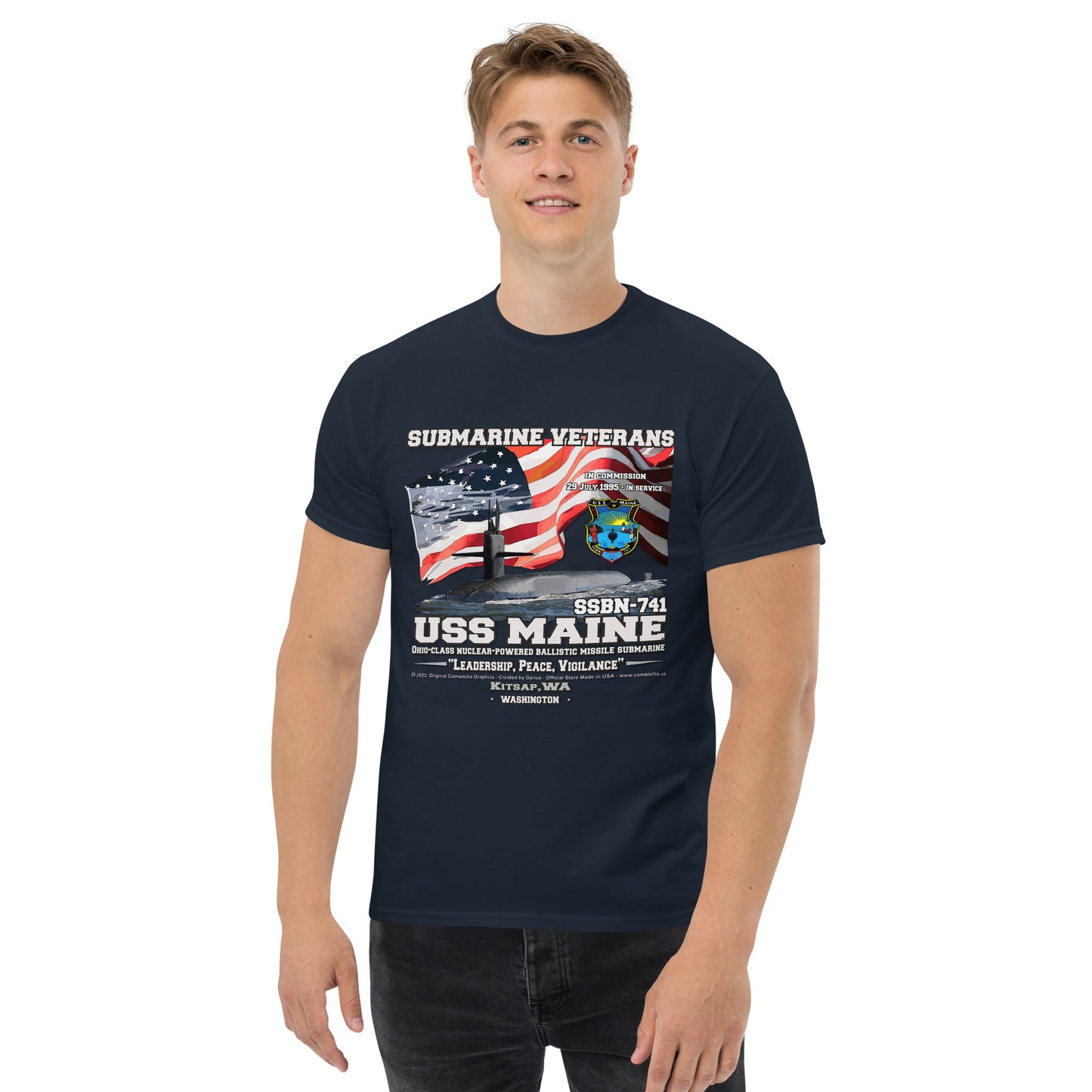 USS MAINE SSBN-741 Submarine T-Shirt