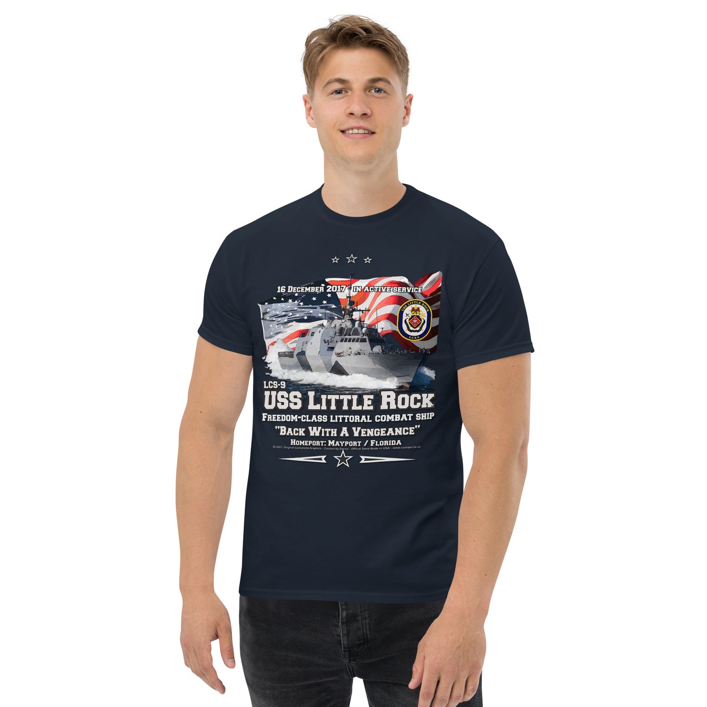 USS LITTLE ROCK LCS-9 Littoral Combat Ship T-Shirt, Comancha T-shirt,