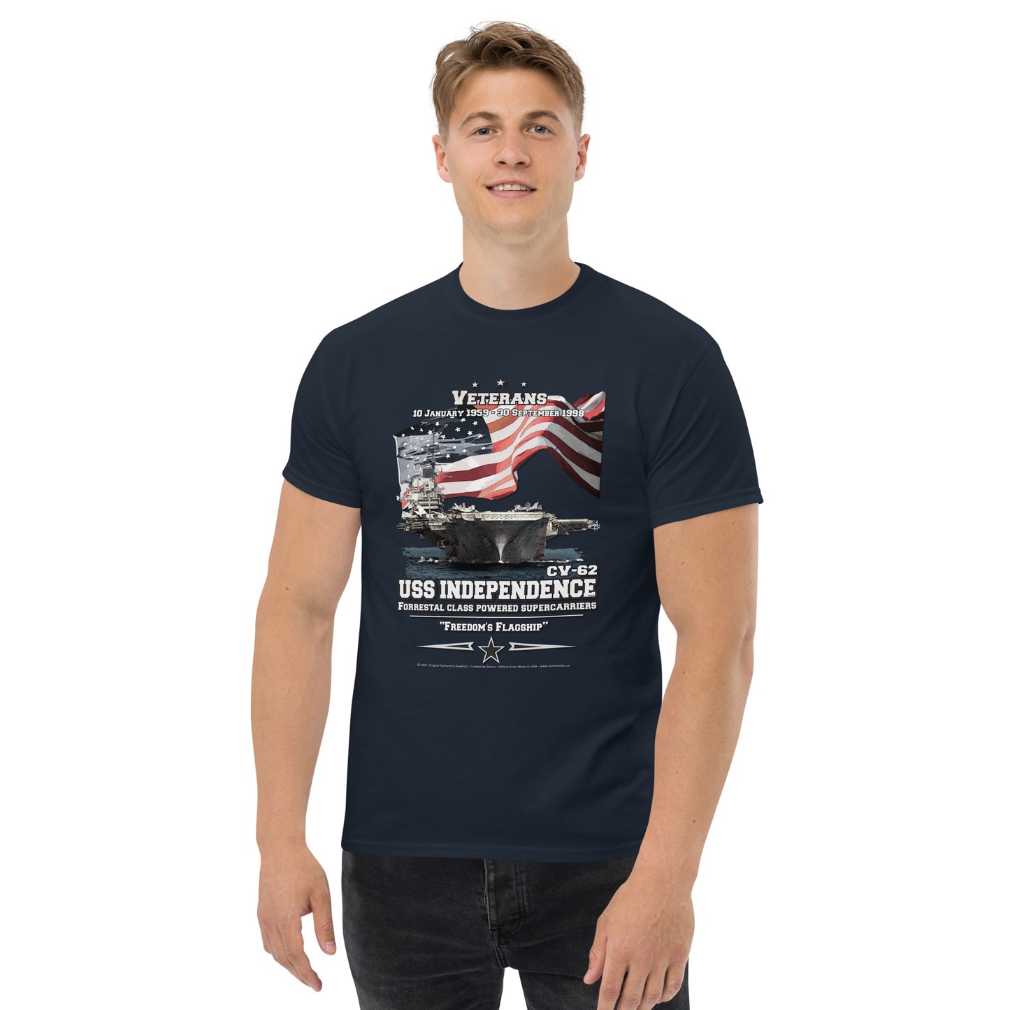 USS INDEPENDENCE CV-62 Aircraft Carrier Veterans Classic t-shirt, Comancha T-shirts, USS INDEPENDENCE CV-62 ,USS INDEPENDENCE CV-62 t-shirt, US NAVY Ships T-shirt, US navy veterans tees,USS INDEPENDENCE CV-62 Aircraft Carrier Veterans Classic T-shirt, Comancha US Graphics,