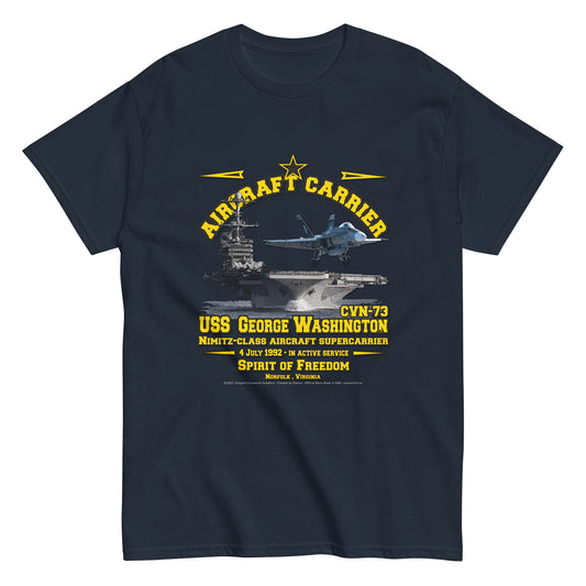 USS GEORGE WASHINGTON tee, USS GEORGE WASHINGTON veterans tee,USS GEORGE WASHINGTON CVN-73 Aircraft Carrier Veterans Classic Tee, USS George Washington Veterans,