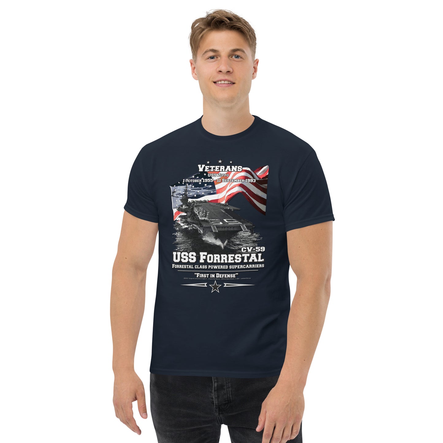 USS FORRESTAL CV-59 Aircraft Carrier t-shirt